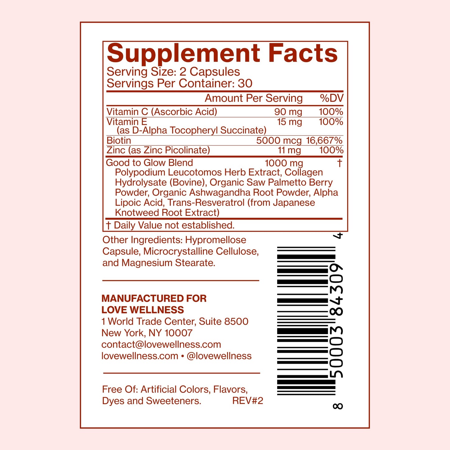 Love Wellness Good to Glow Collagen Supplement Capsule, 60 Count