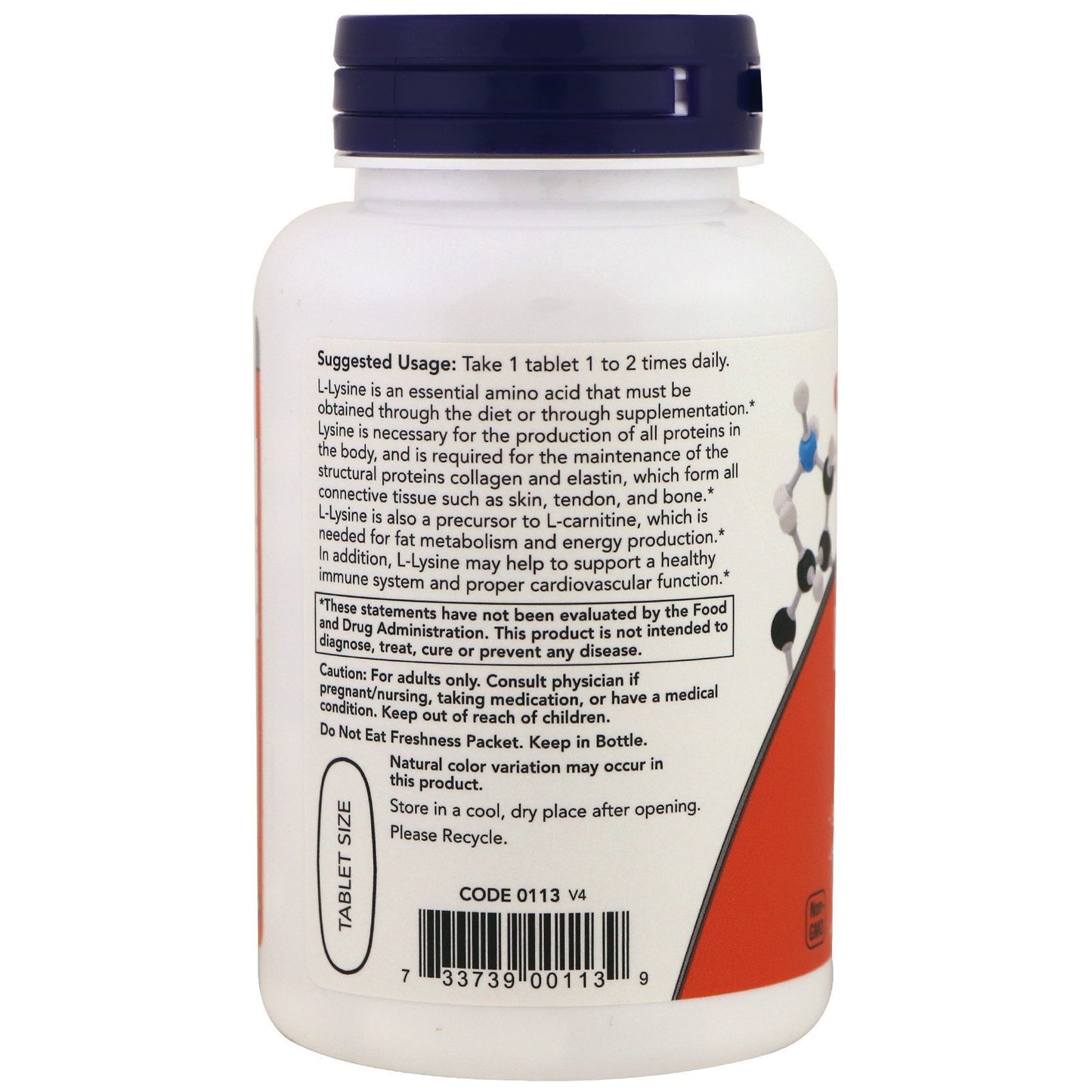 NOW Foods L-Lysine 1000mg Tablets, 200 Count