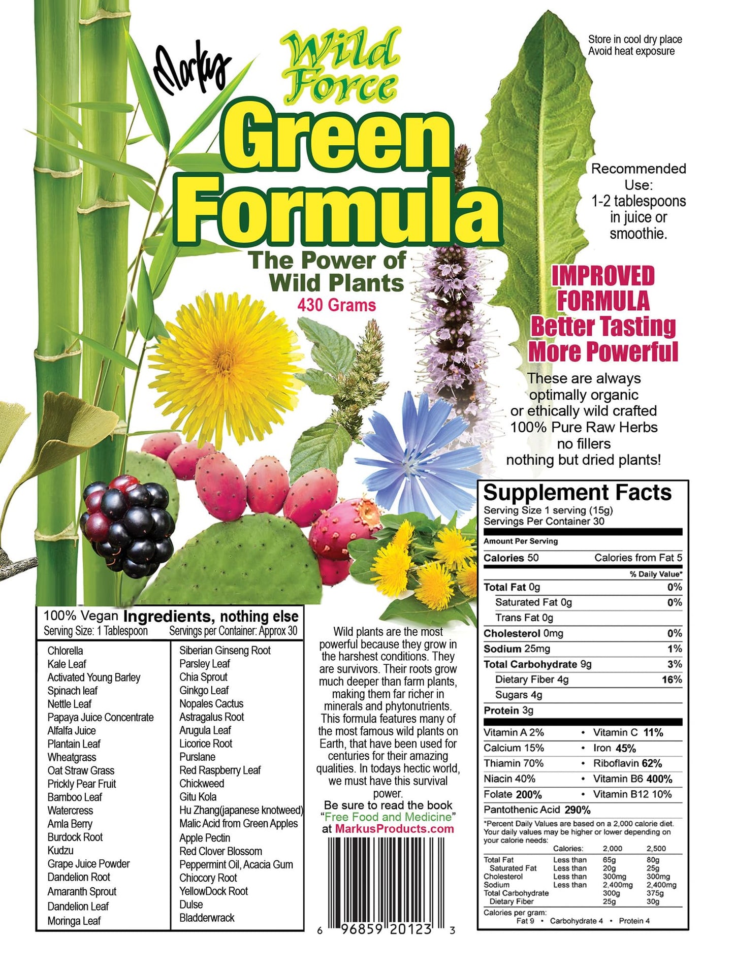 Wild Force Green Formula - Sweetend Powder 15.05 Ounce