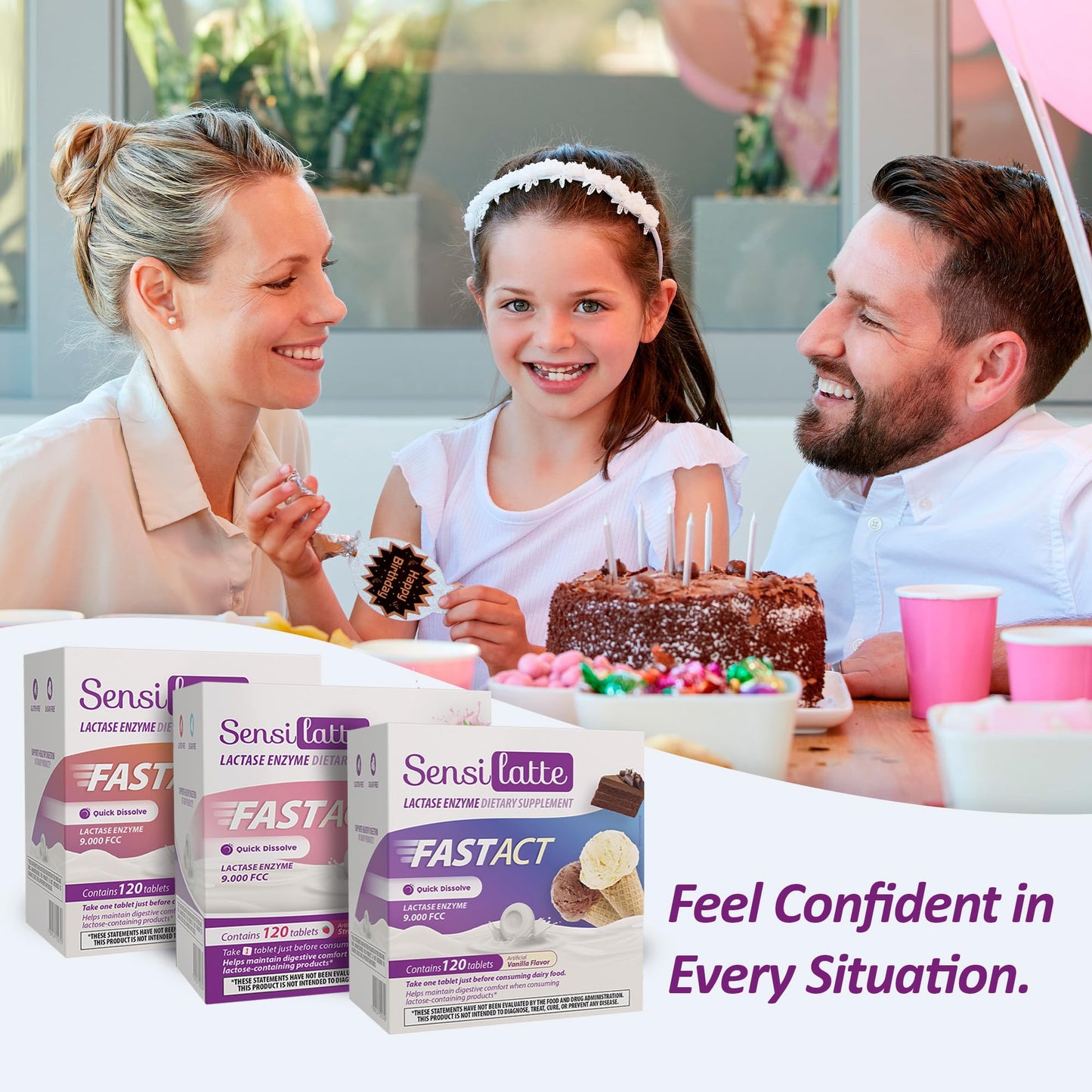 SENSI LATTE Lactase Enzyme 9,000 FCC 120 Tablets