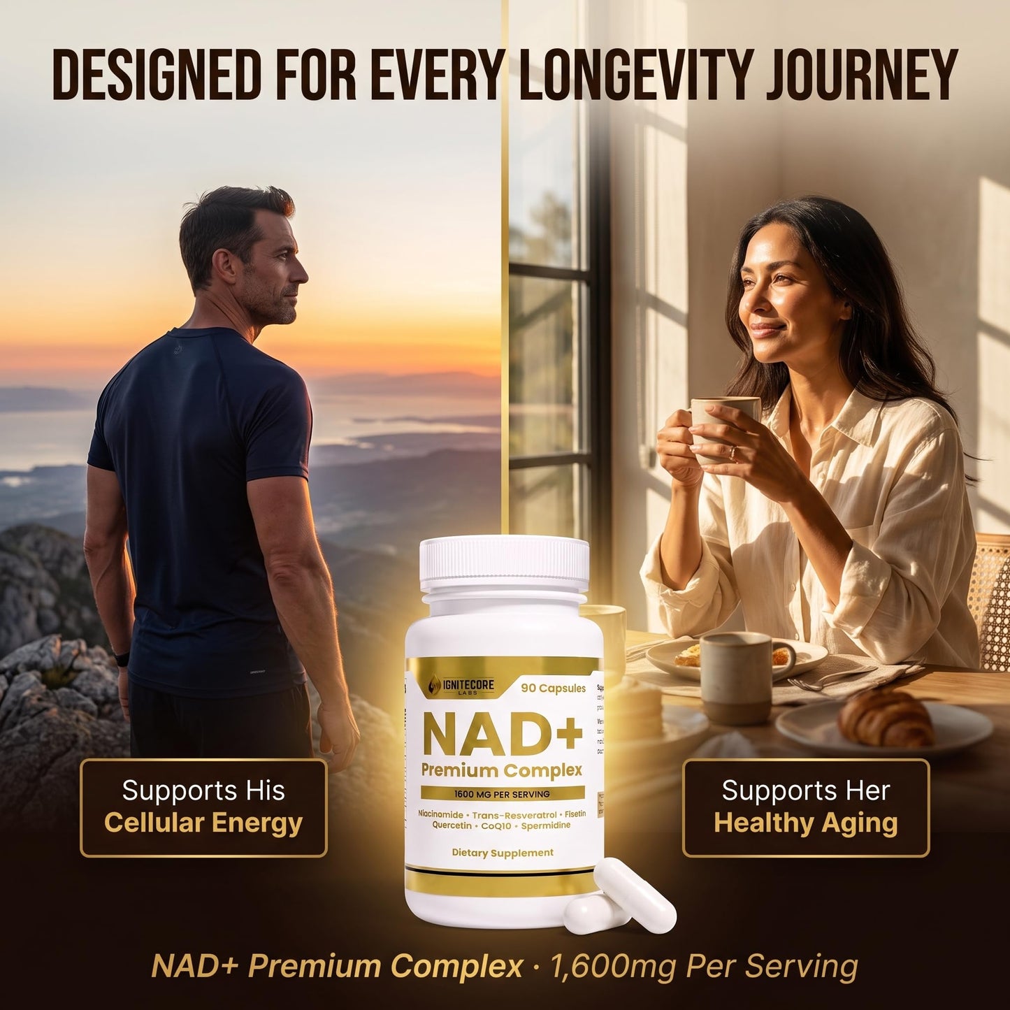 IgniteCore Labs NAD+ Premium Complex 1600mg 90 Capsules