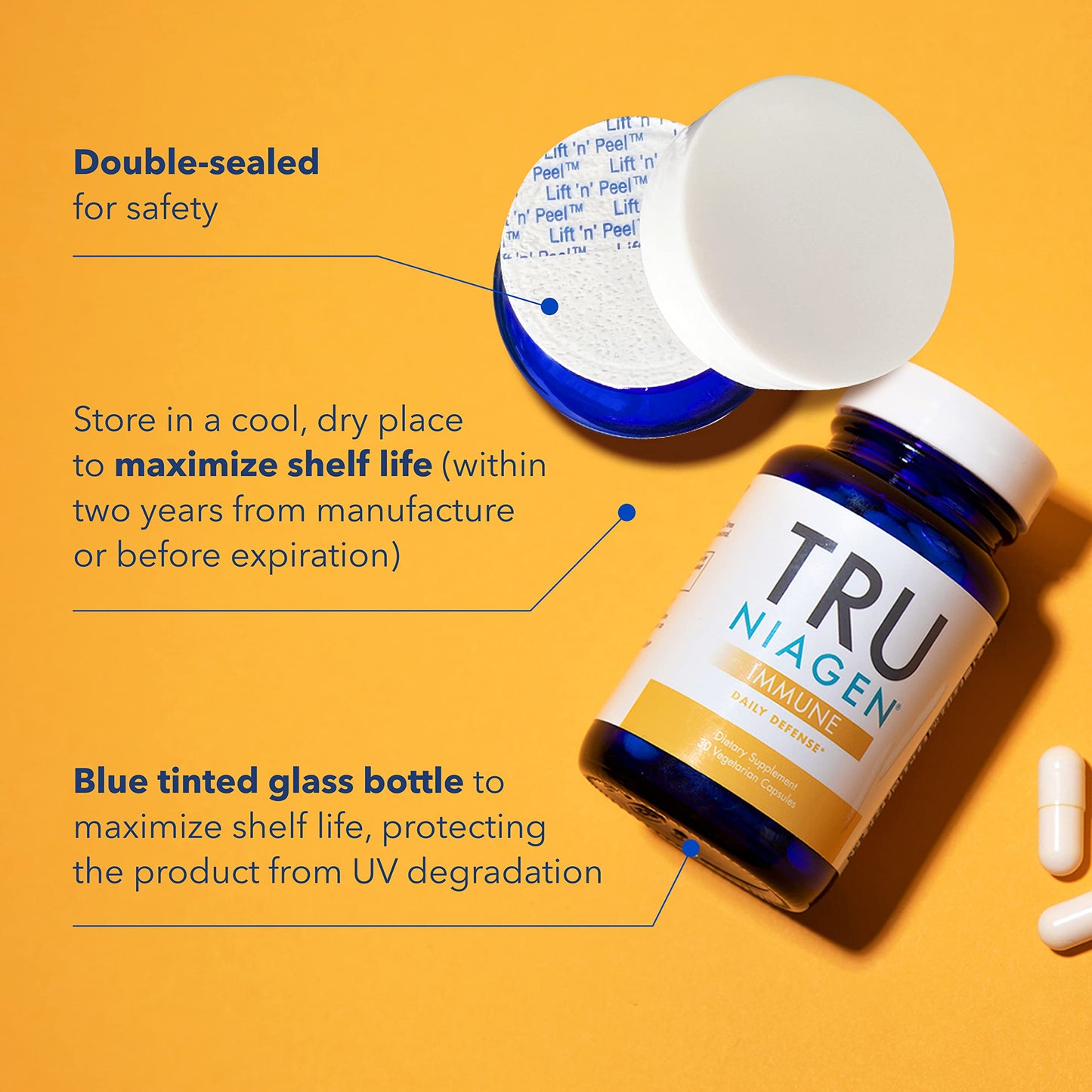TRU NIAGEN Immune Support Niagen NAD+ Booster Capsules, 60 Capsules