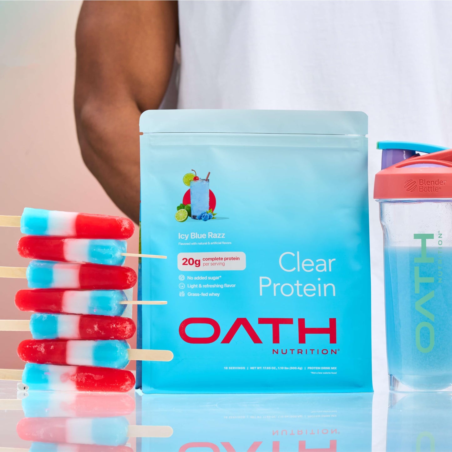 OATH NUTRITION Clear Whey Isolate Protein Powder, ICY Blue Razz, 17.8 oz