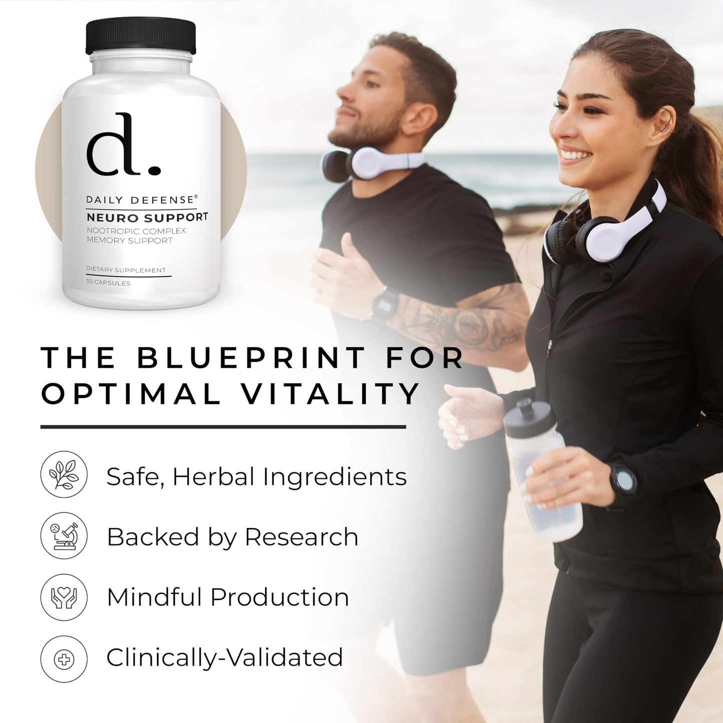 Daily Defense Memory Defense Nootropics Brain Support Supplement Capsule 30 Count