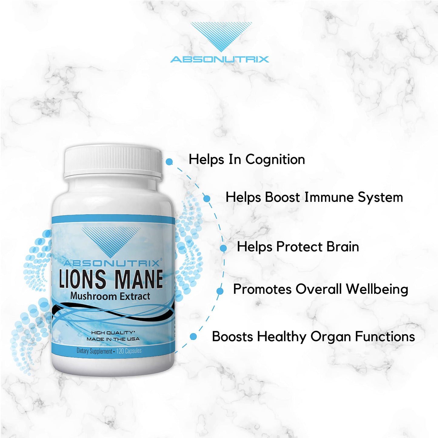 Absonutrix Lion's Mane Mushroom Extract Capsules 120