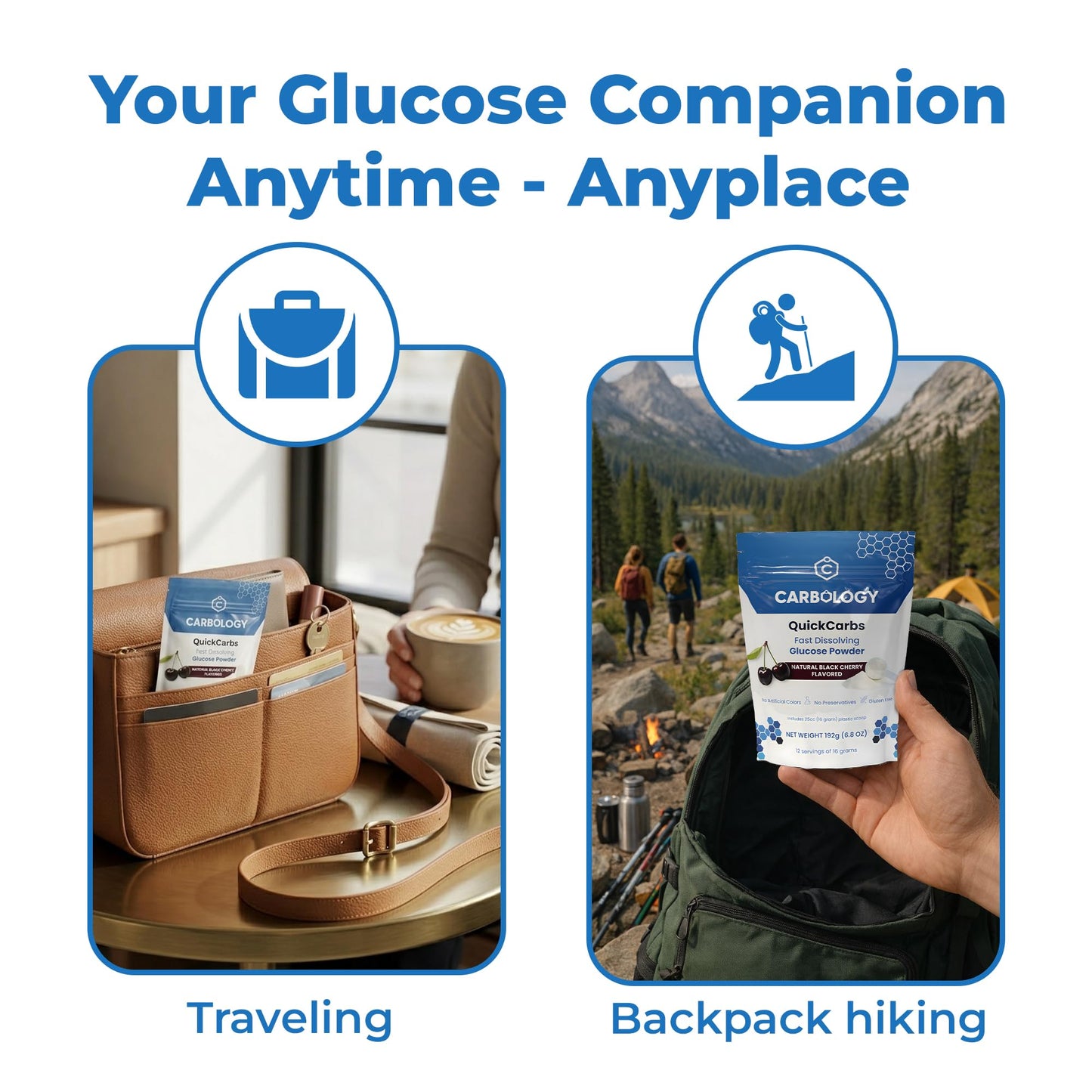 Carbology QuickCarbs Fast-Dissolving Glucose Powder Energy Blend 6.8