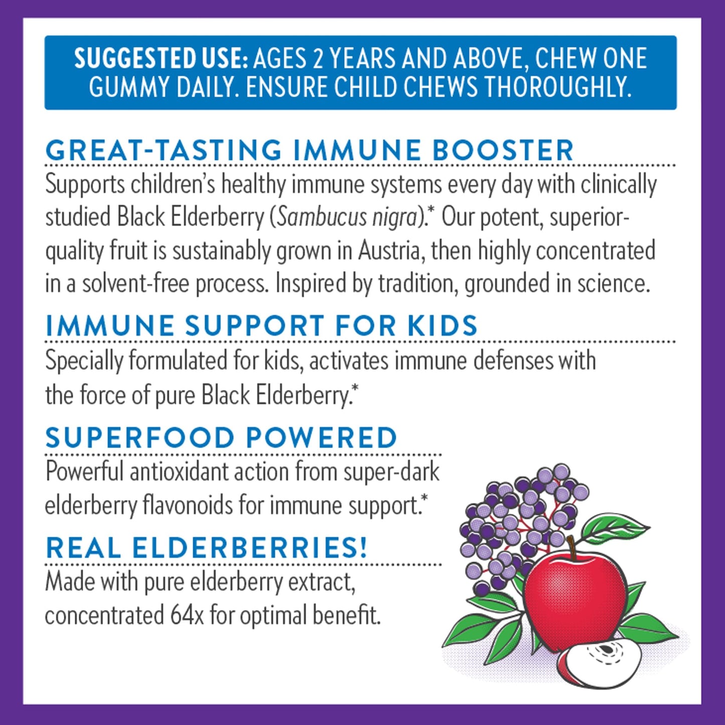 New Chapter Elderberry Gummies for Kids 2+ 30 Gummies