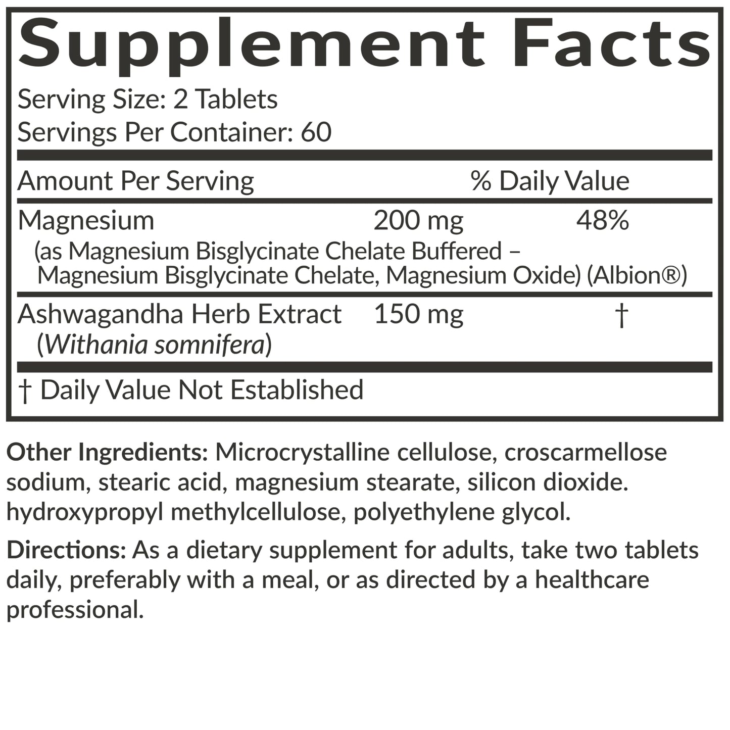 Futurebiotics Magnesium Glycinate + Ashwagandha Tablets, 120