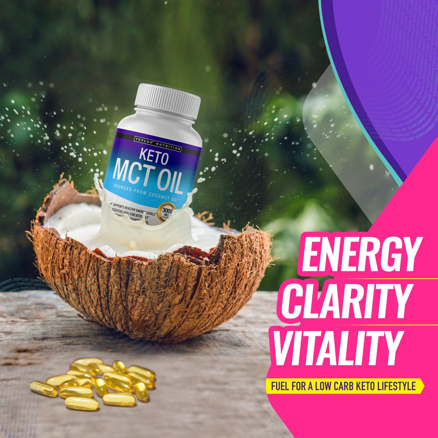 Toplux Keto MCT Oil Softgels 180 Count