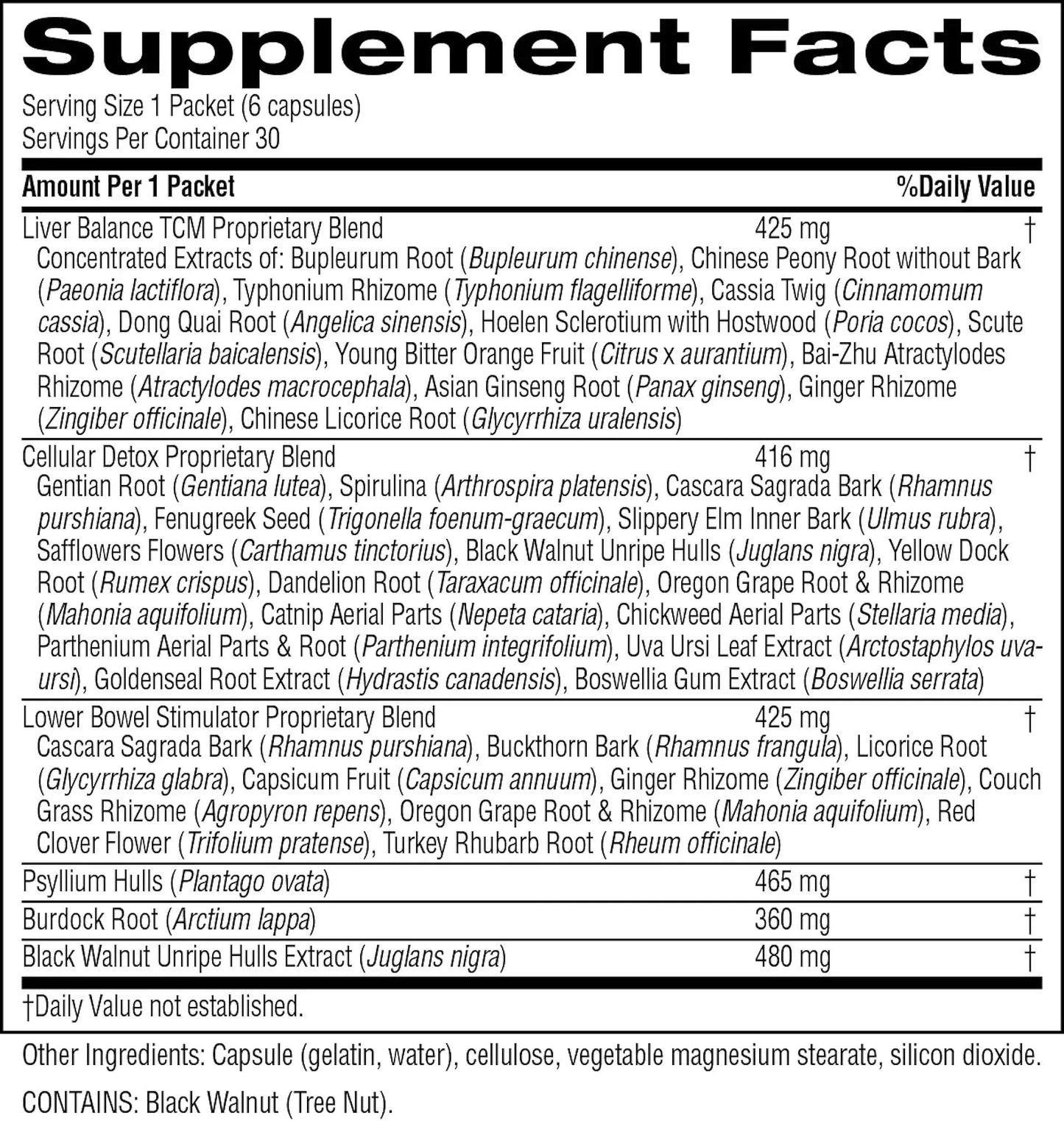 Nature's Sunshine Tiao He Herbal Cleanse 30 Capsules