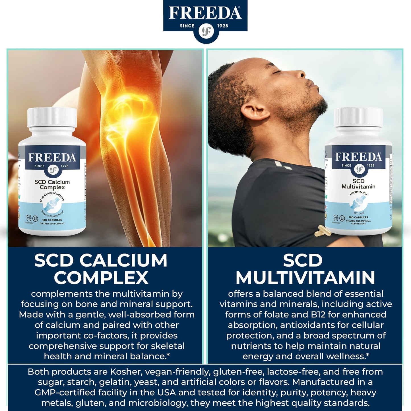 FREEDA SCD Bundle SCD Multivitamin + SCD Calcium Complex Capsule 2-Pack