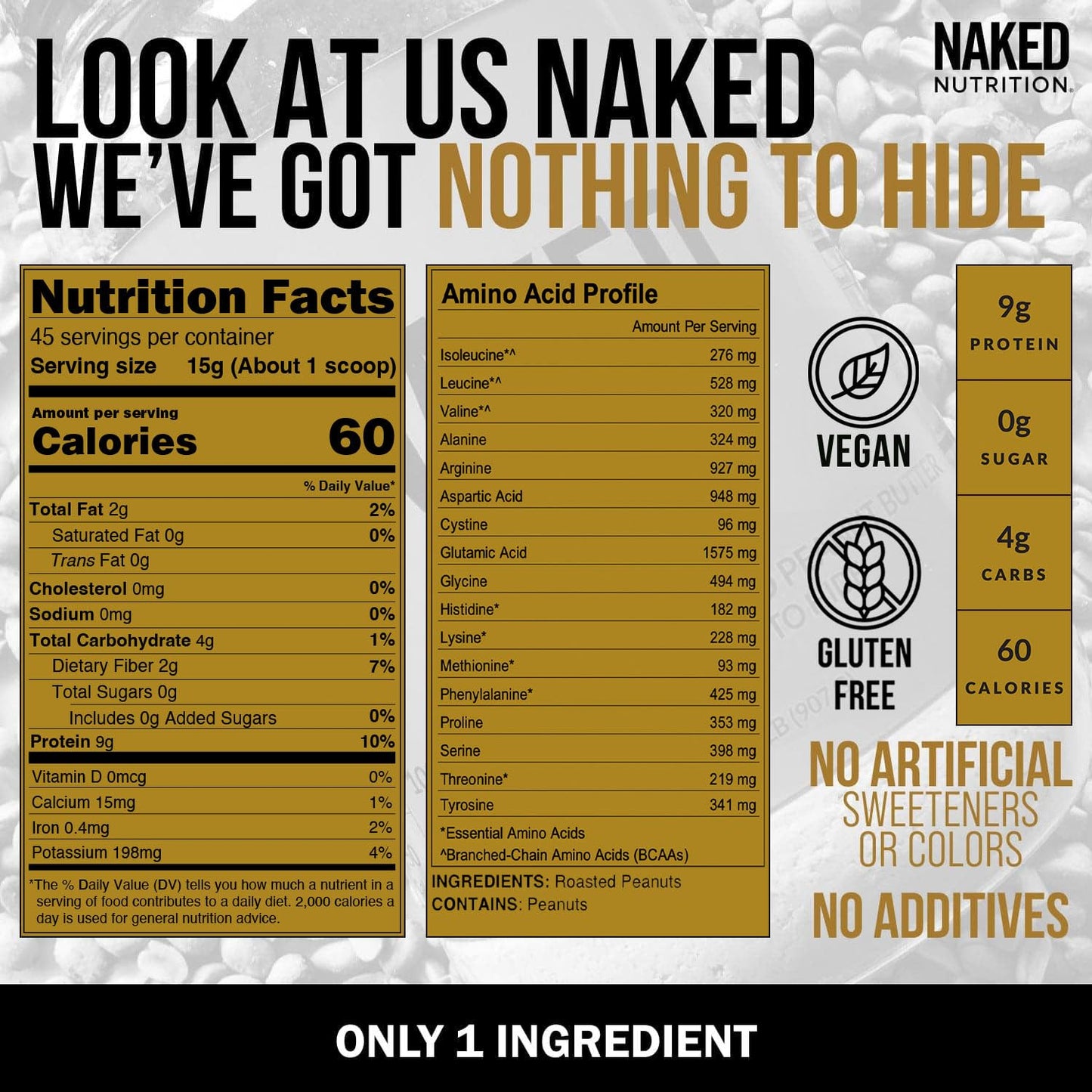 NAKED Pea Protein Isolate Powder 40 Servings