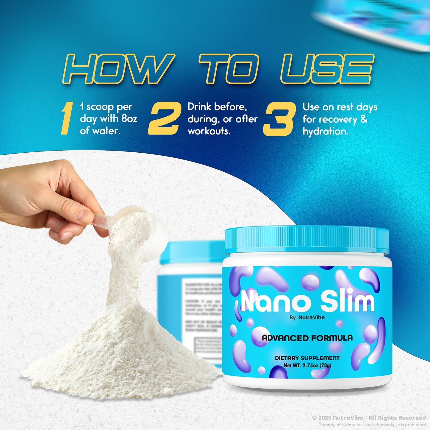 NutraVibe NanoSlim Powder 8.25 oz (Pack of 3)