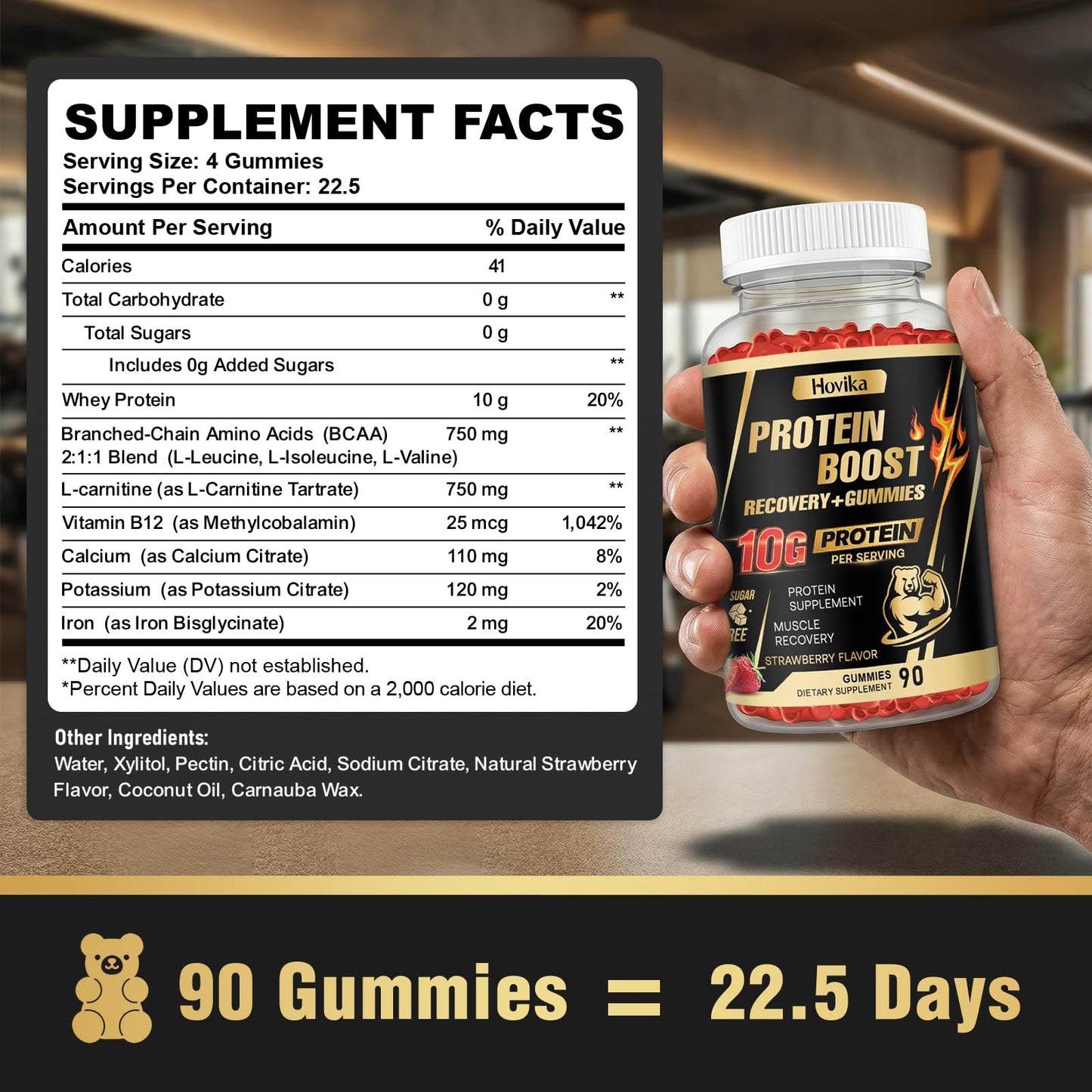 Hovika Whey Protein Gummies, 90 Gummies