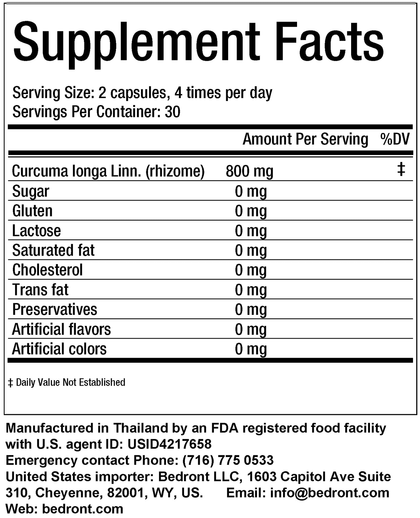 ABHAIBHUBEJHR Turmeric Herbal Dietary Supplement, 60 Capsules