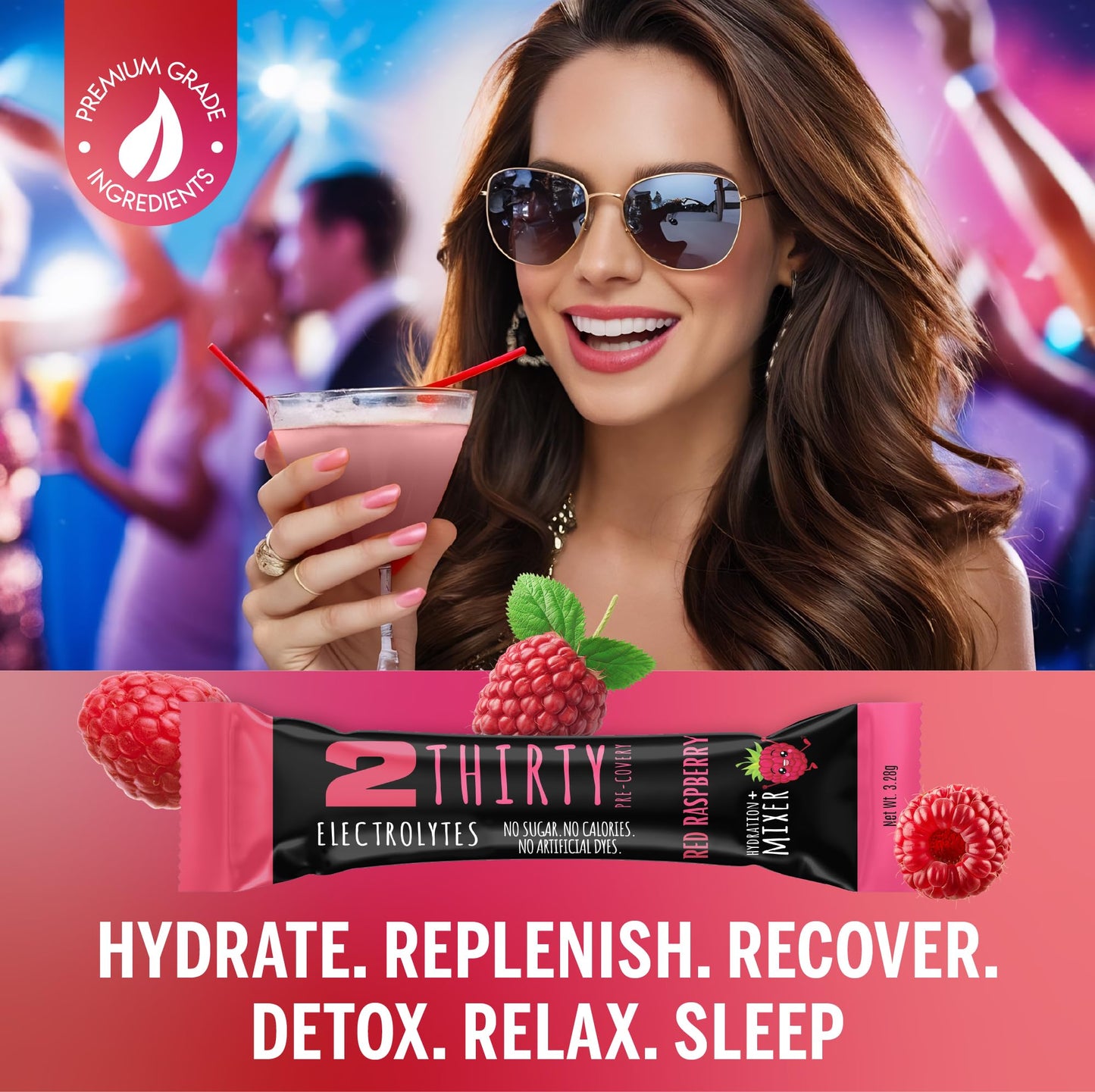 2THIRTY PRE-COVERY Hydration + Mixer Variety Pack DHM Electrolyte Powder Packets, 2.1 oz