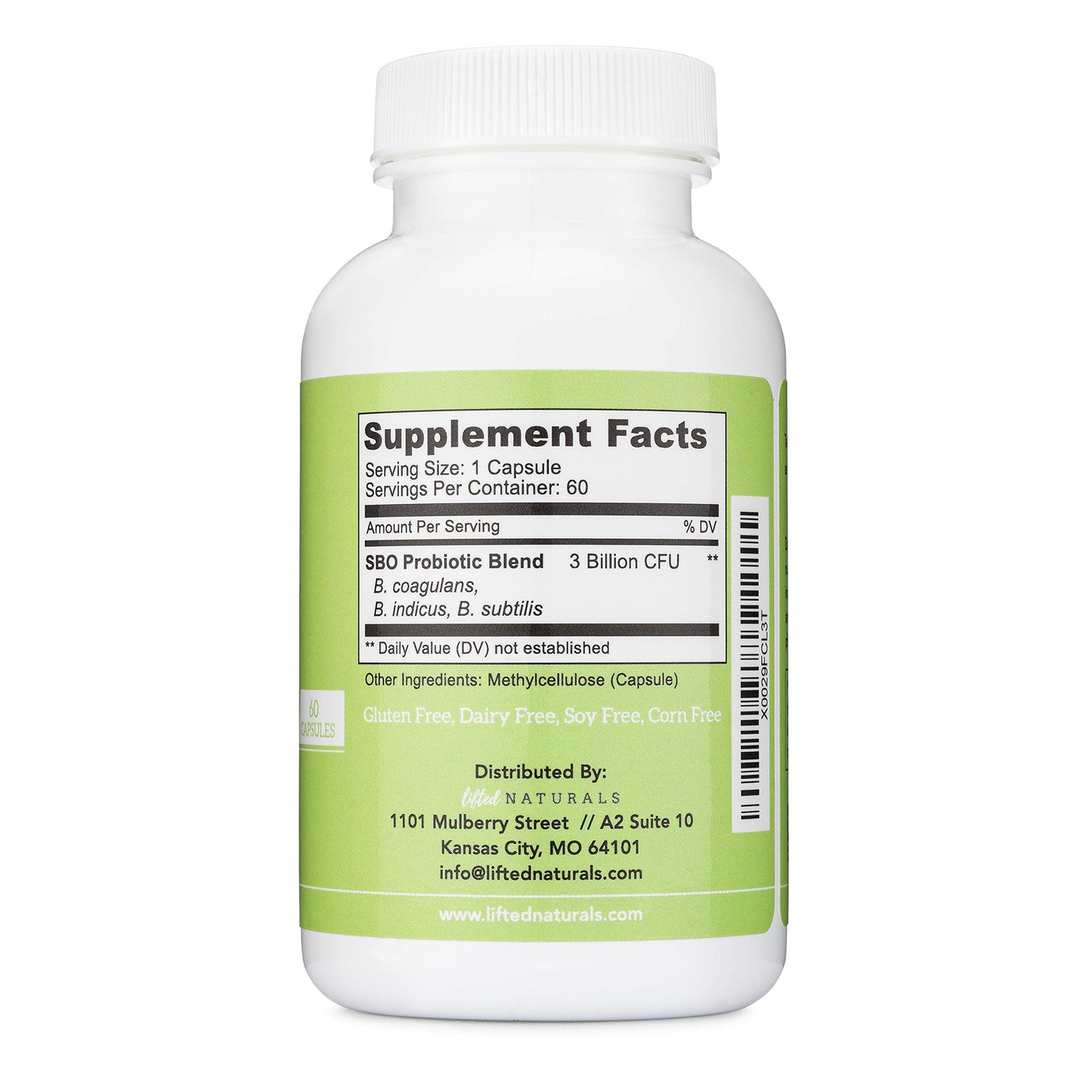Lifted Naturals SBO Mood Boost Spore-Based Probiotic Capsules 60 Count