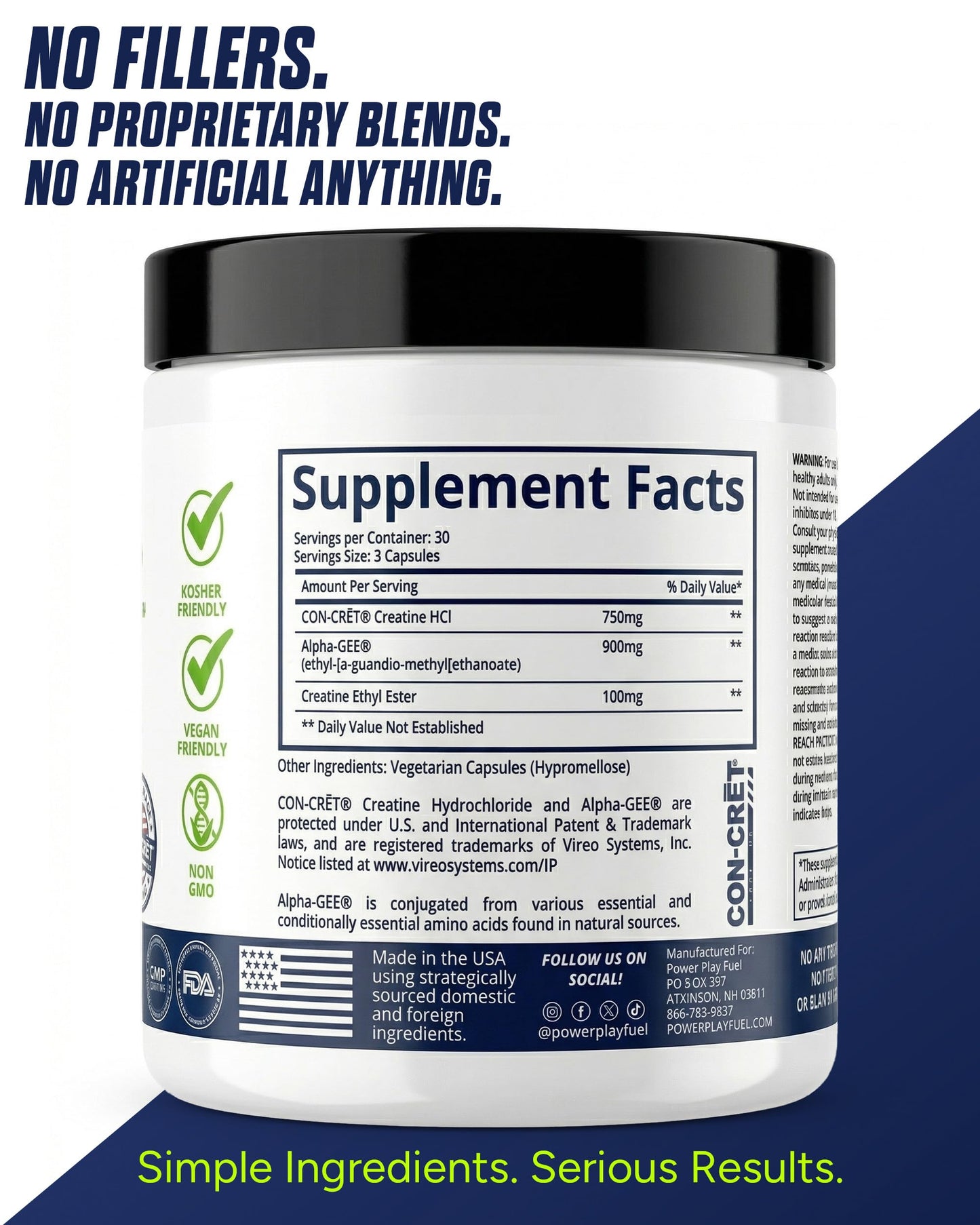 POWER PLAY FUEL Creatine HCl + Recovery 90 Capsules