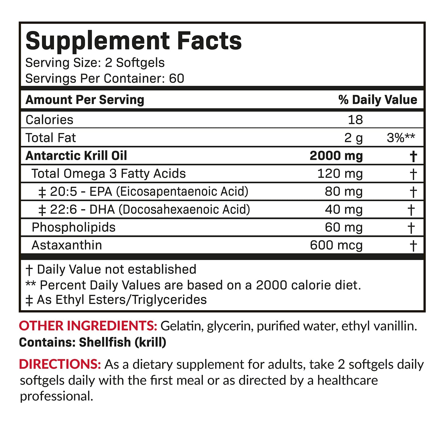 Futurebiotics Antarctic Krill Oil 2000 mg Extra Strength Softgels, 120 Count