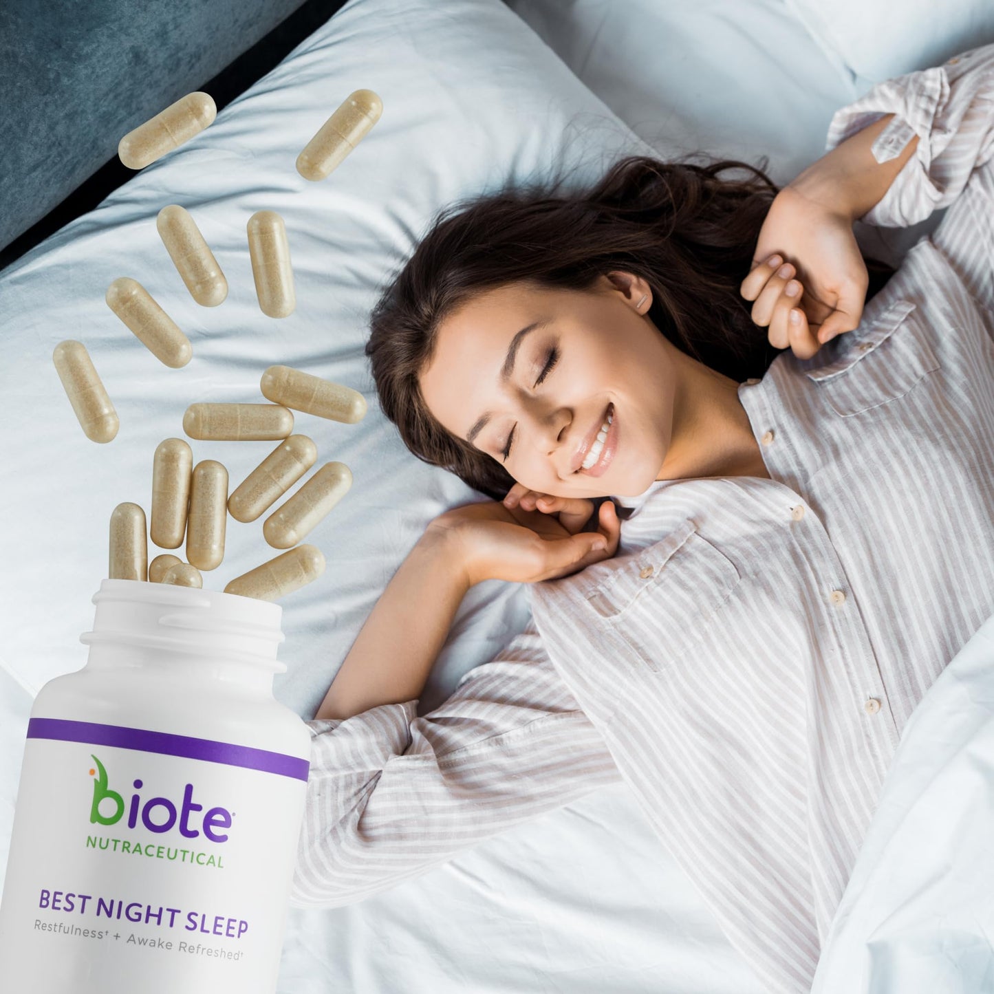 Biote Best Night's Sleep Restfulness and Awake Refreshed Capsules, 60 Count