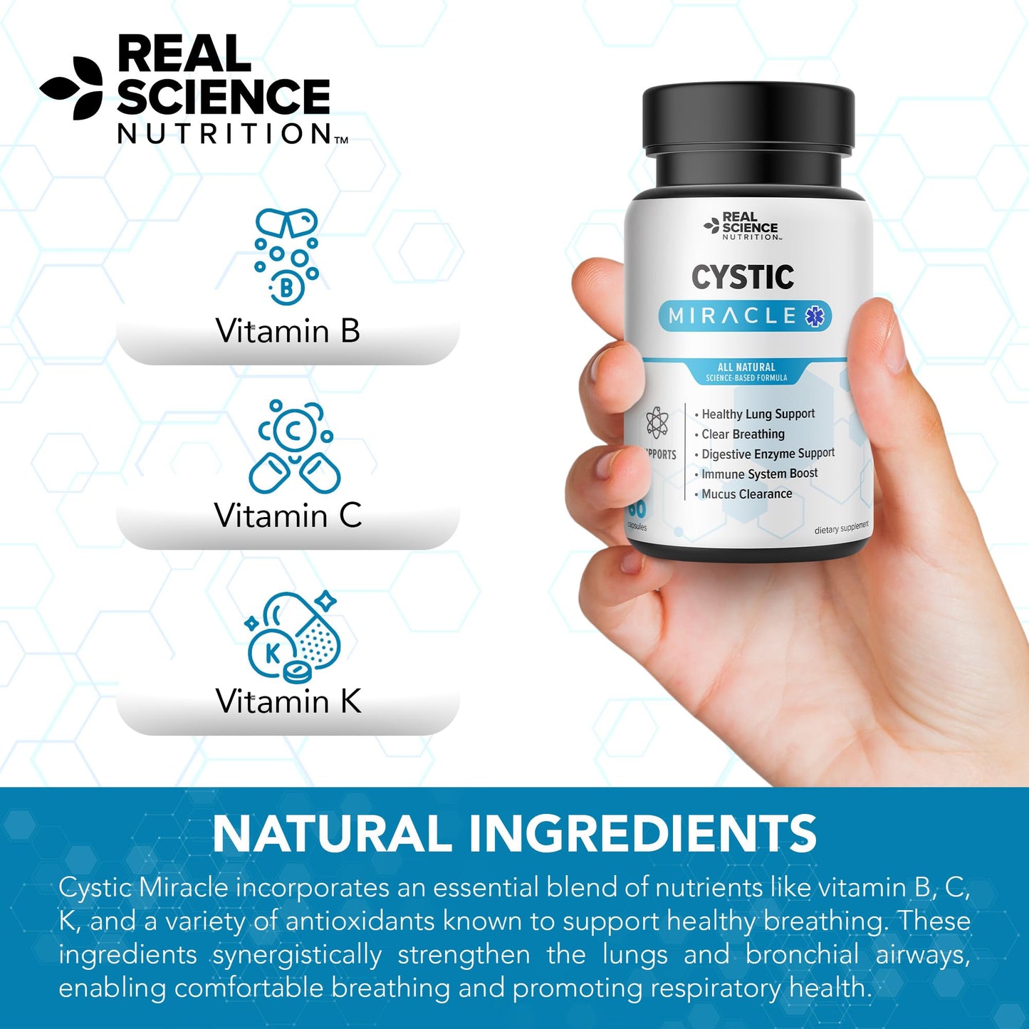 Real Science Nutrition Cystic Miracle Capsule, 60 Count