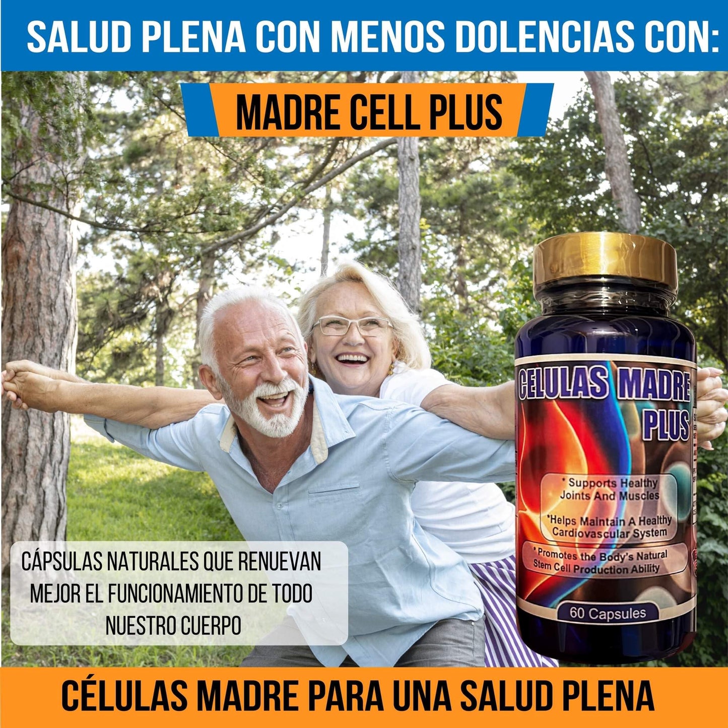 Generic Madre Cell Plus Plant-Based Nutrient Formula for Healthy Cells, Anti-Aging and Longevity, Non-GMO, Gluten-Free, Vegetarian, 120 Capsules