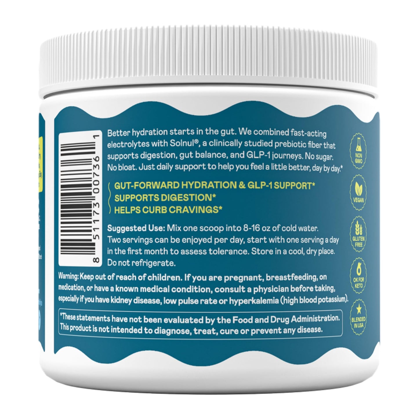 Hi-Lyte Gut Health Electrolyte Powder Pineapple Coconut 11.1 oz