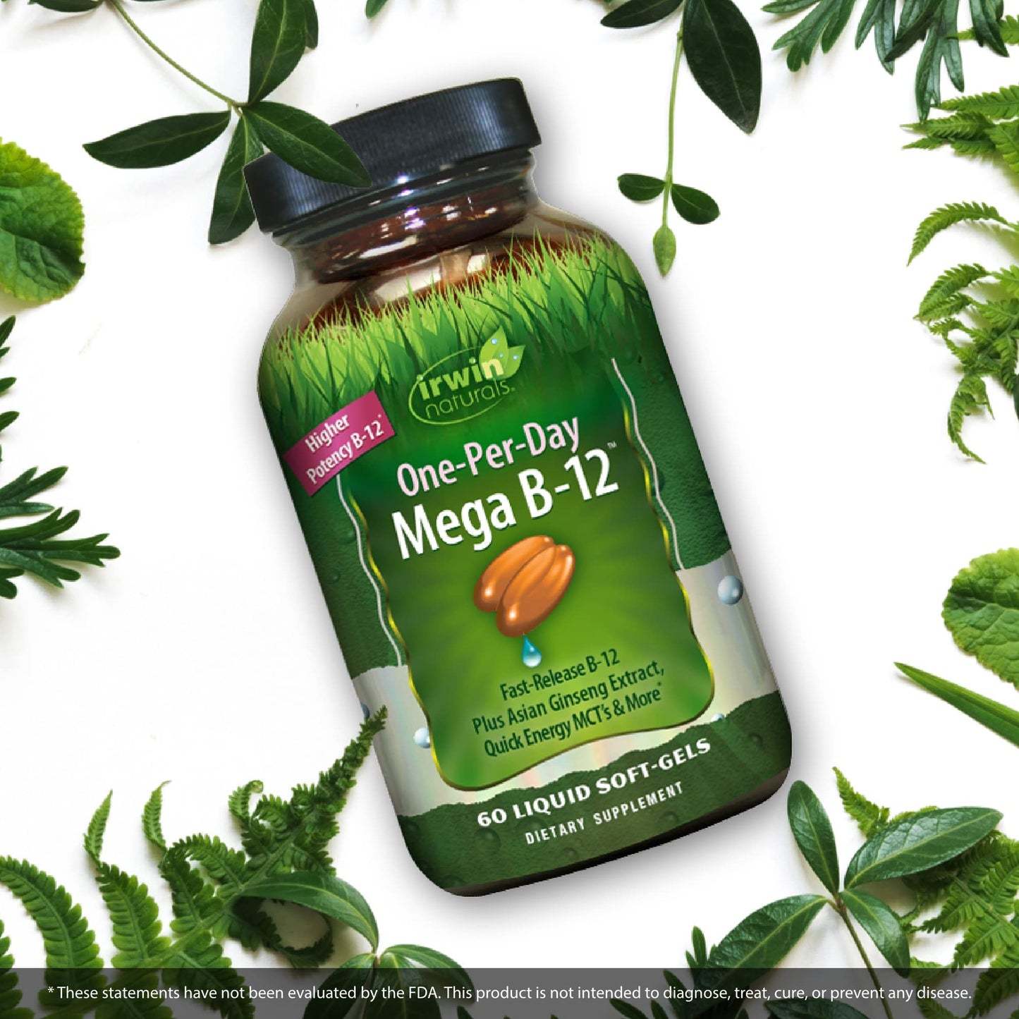 Irwin Naturals One-Per-Day Mega B-12 1500mcg High Potency Methylcobalamin Vitamin Softgels, 60 Count