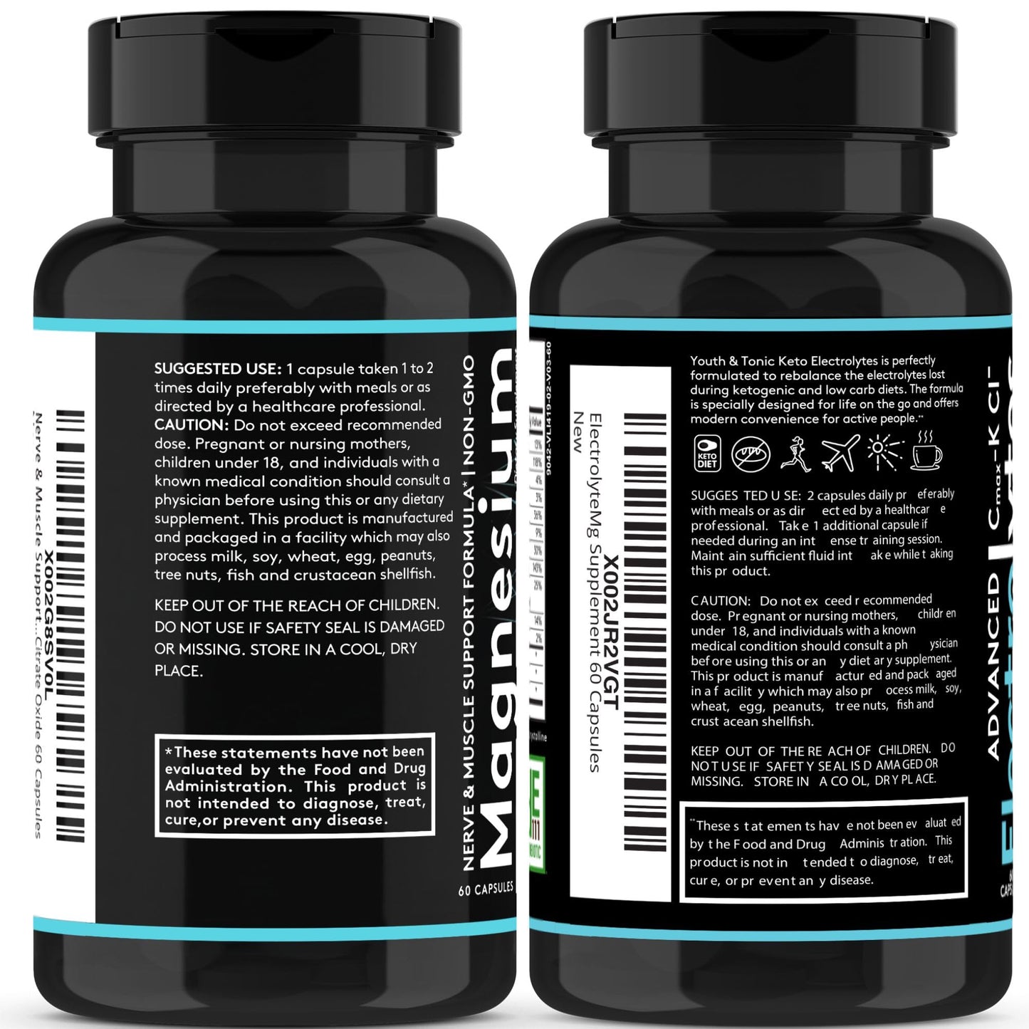 Youth & Tonic High Absorption Magnesium Complex + Electrolytes Capsules, 120 Count