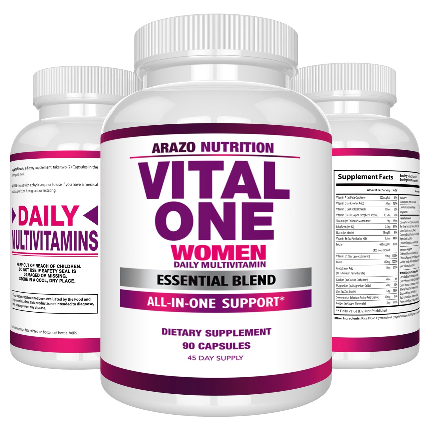 Arazo Nutrition Vital One Multivitamin for Women Capsule, 90 Capsules