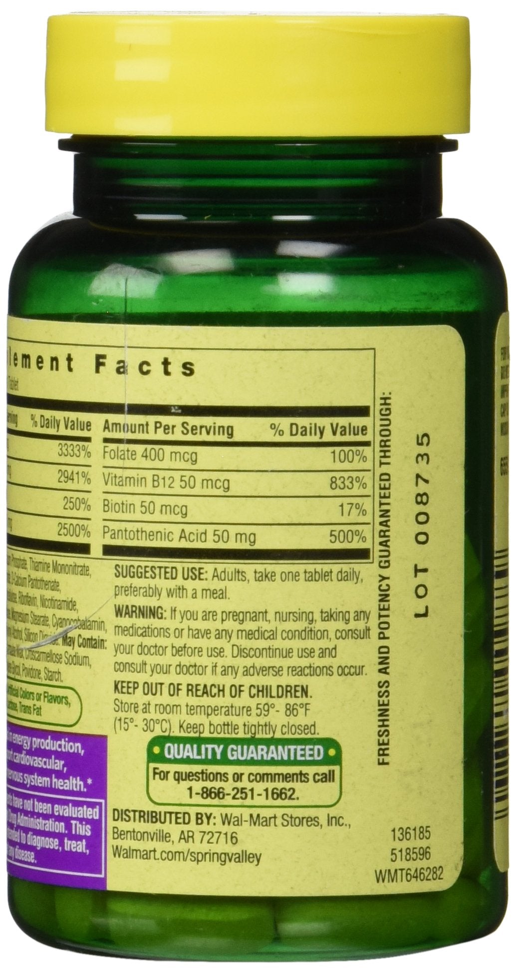 Spring Valley Vitamin B-Complex B50, Timed Release 60 Tablets