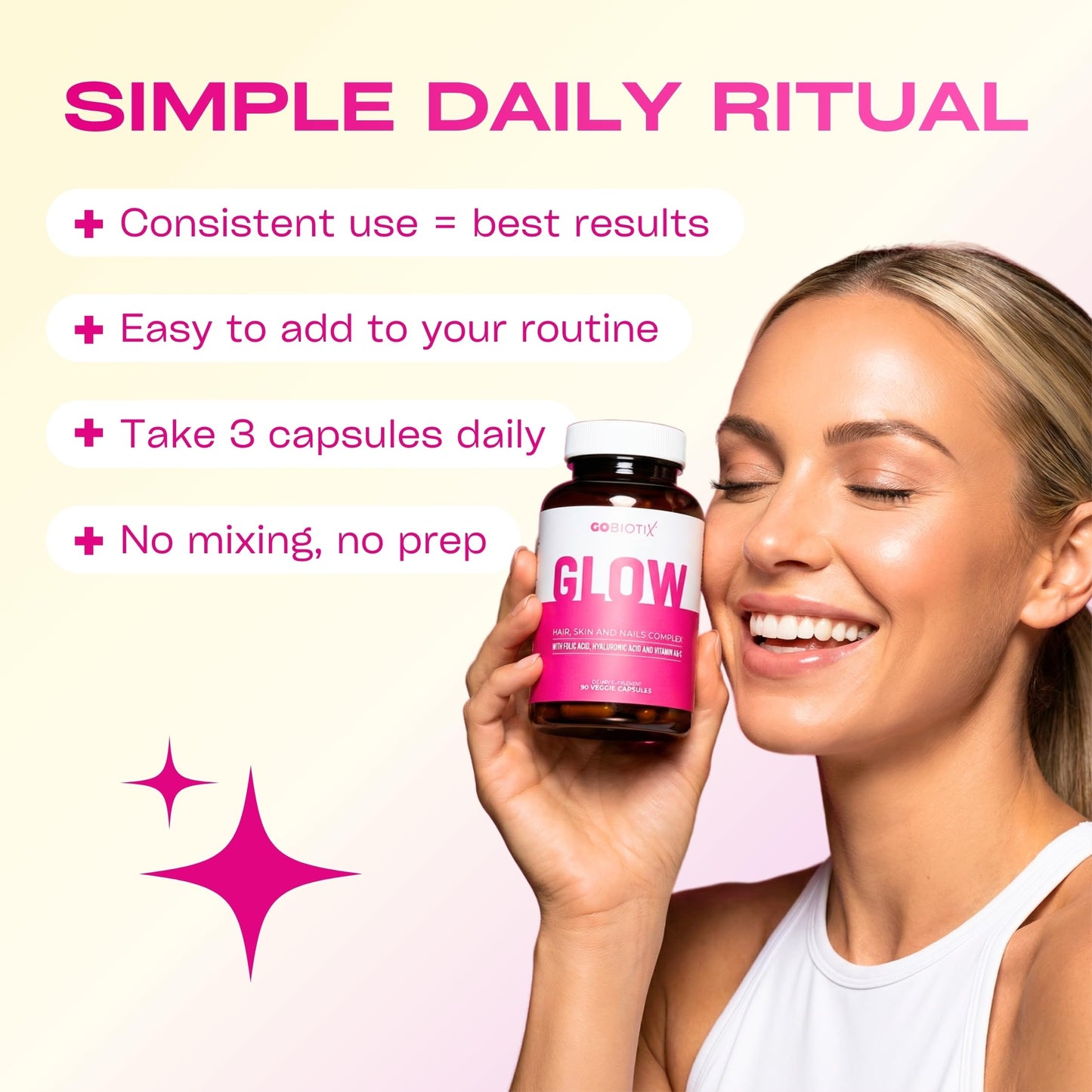 GOBIOTIX Hair, Skin & Nails Vitamins for Women 90 Capsules