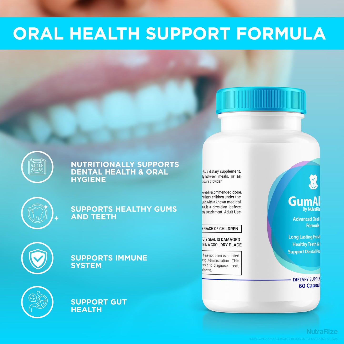 NutraRize GumAktiv Oral Probiotic Formula Capsule, 60 Capsules