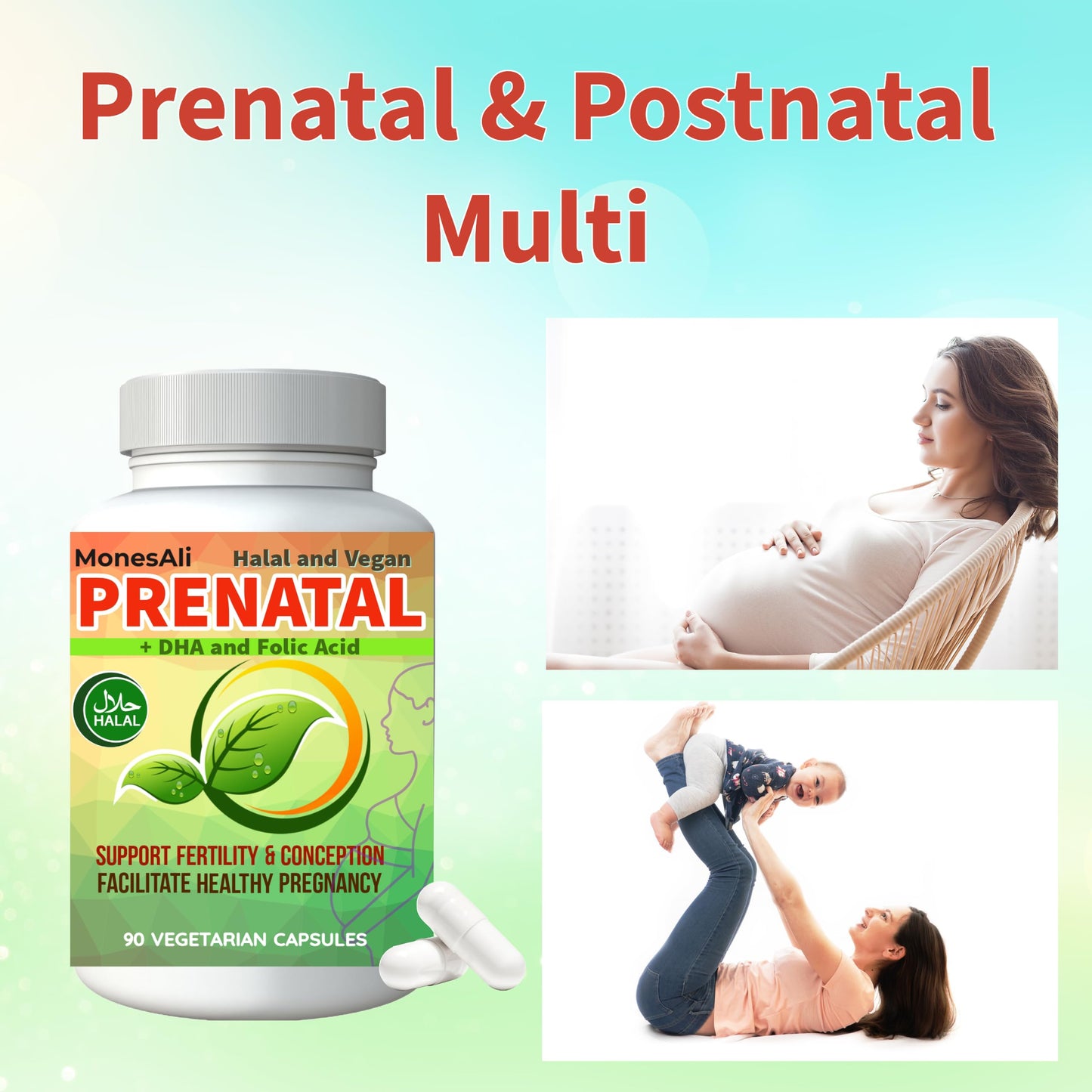 MonesAli Prenatal Vitamins for Women, 90 Capsules