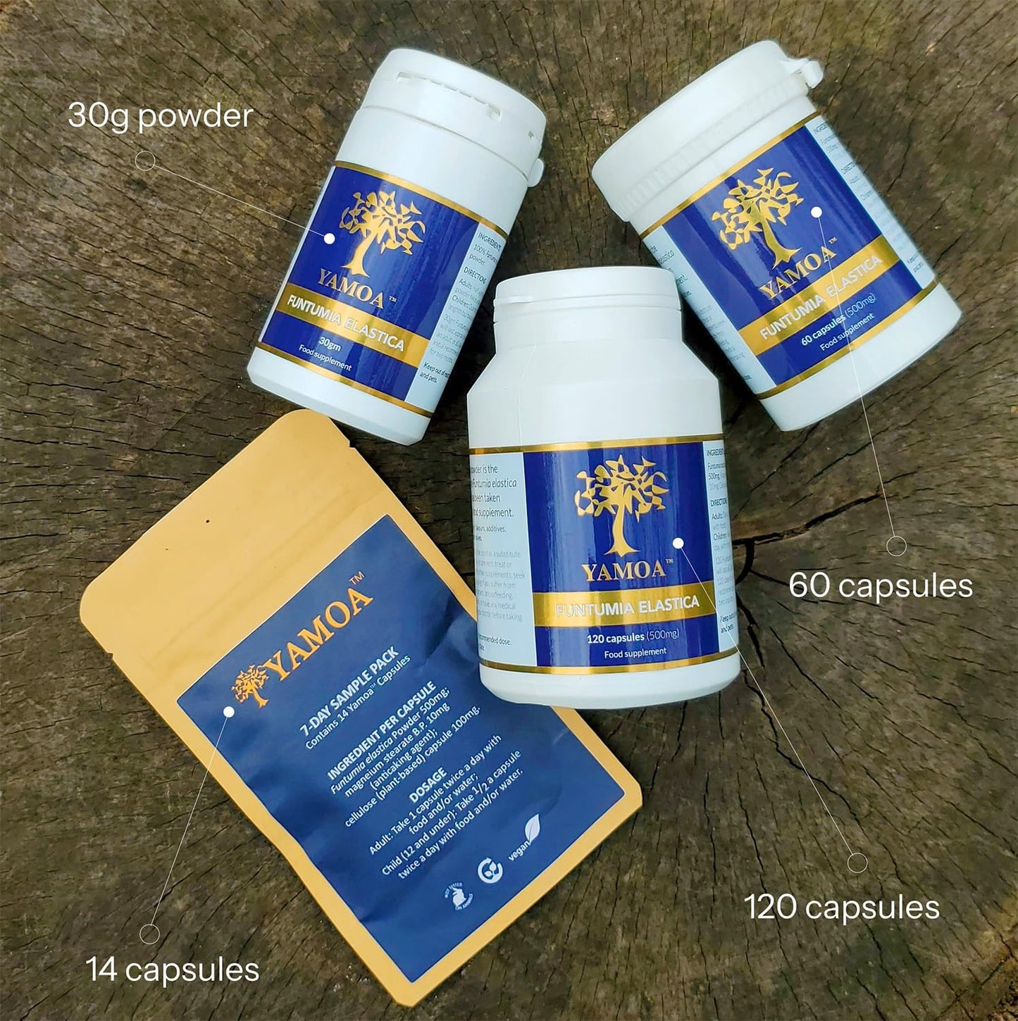 Unknown Yamoa Funtumia elastica Capsules 120 Count