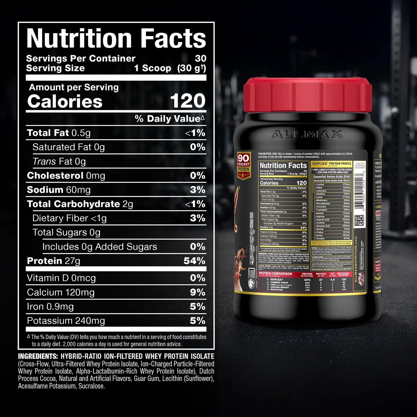 ALLMAX ISOFLEX Pure Whey Isolate Protein Powder, 32 Servings