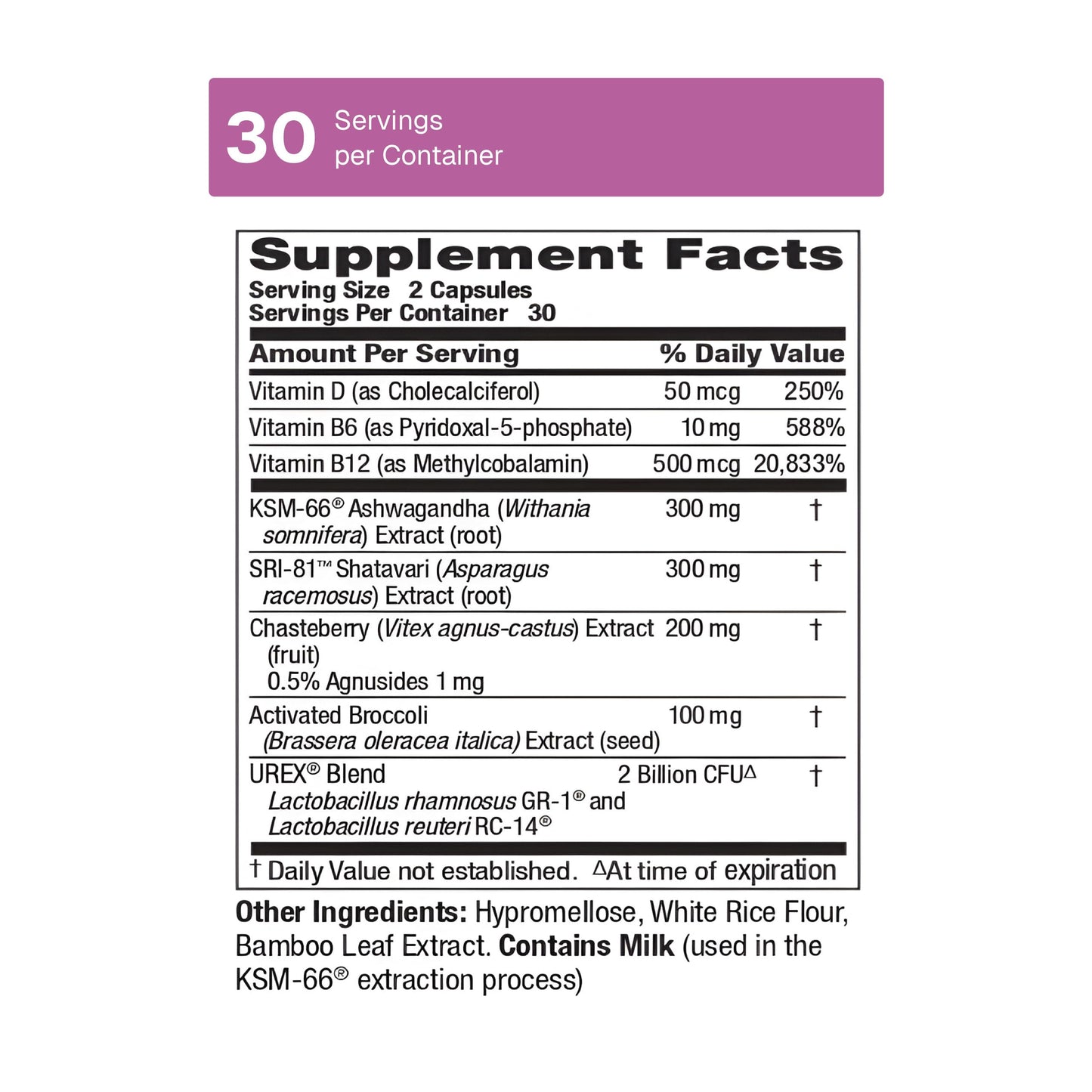 Weider Hormone Balance for Women with SRI-81 Shatavari, Chasteberry, Vitamins & Probiotics Supports Energy, Stress, Cycle Symptoms, and Vaginal Health Capsules 60 Capsules