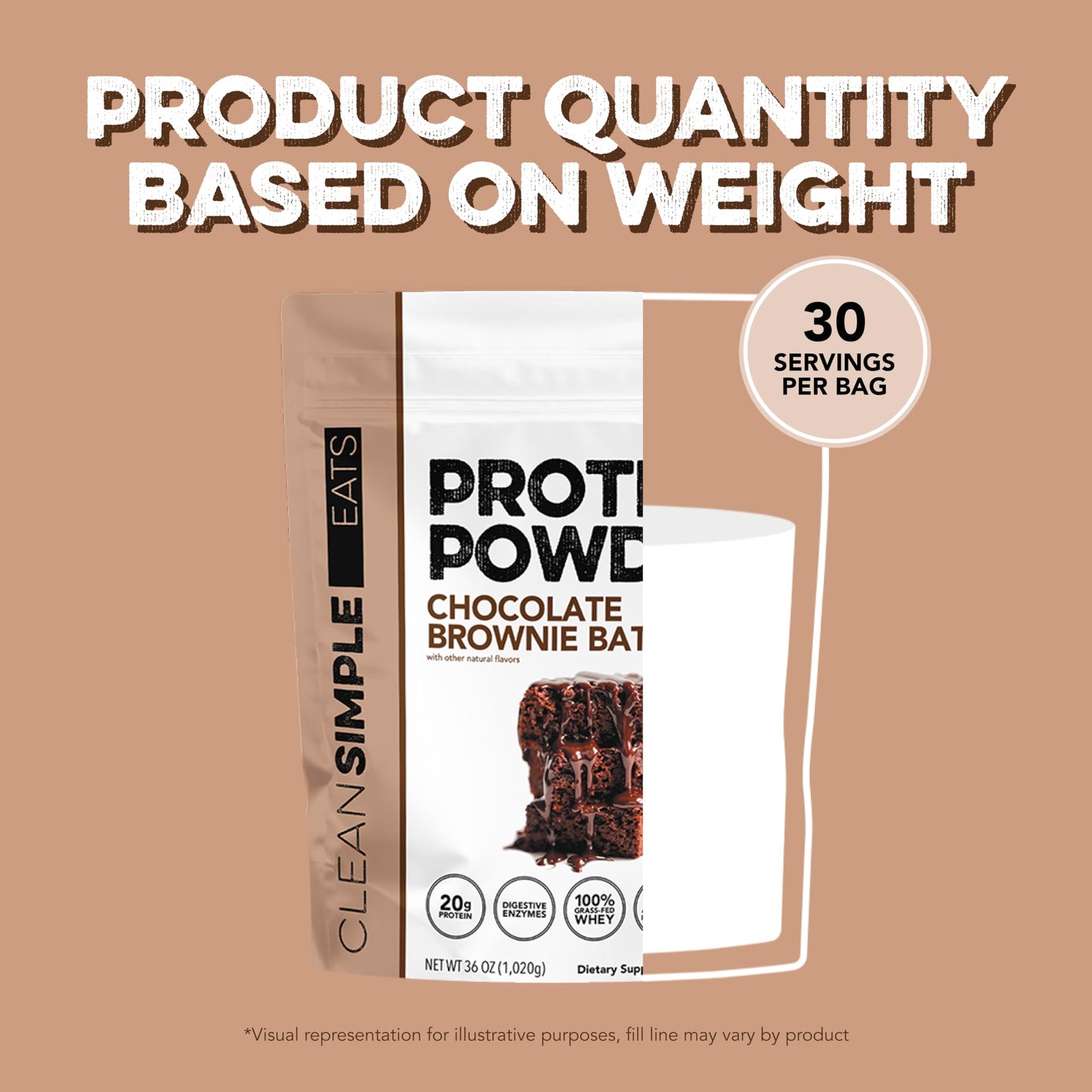 Clean Simple Eats Whey Isolate Protein Powder Brownie Batter, 30 Servings