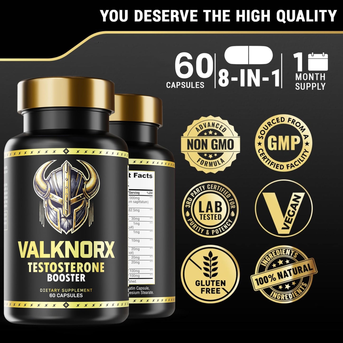 VALKNORX Primal Viking Testosterone Booster Capsule, 60 Count