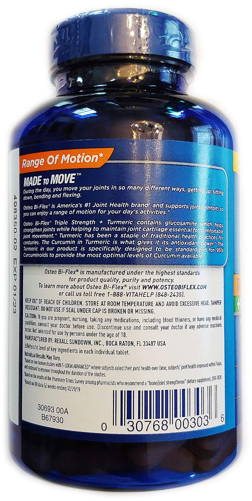 Osteo Bi-Flex Triple Strength + Turmeric Tablets, 200 Count