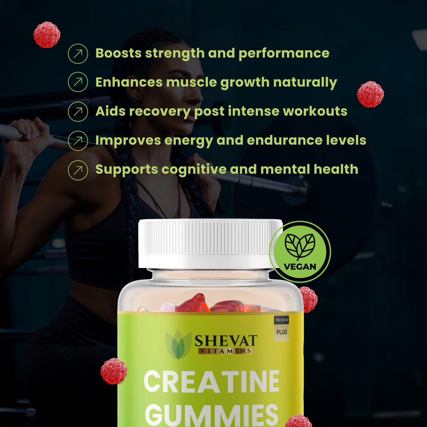 Shevat Vitamins Creatine Capsules, 90 Capsules