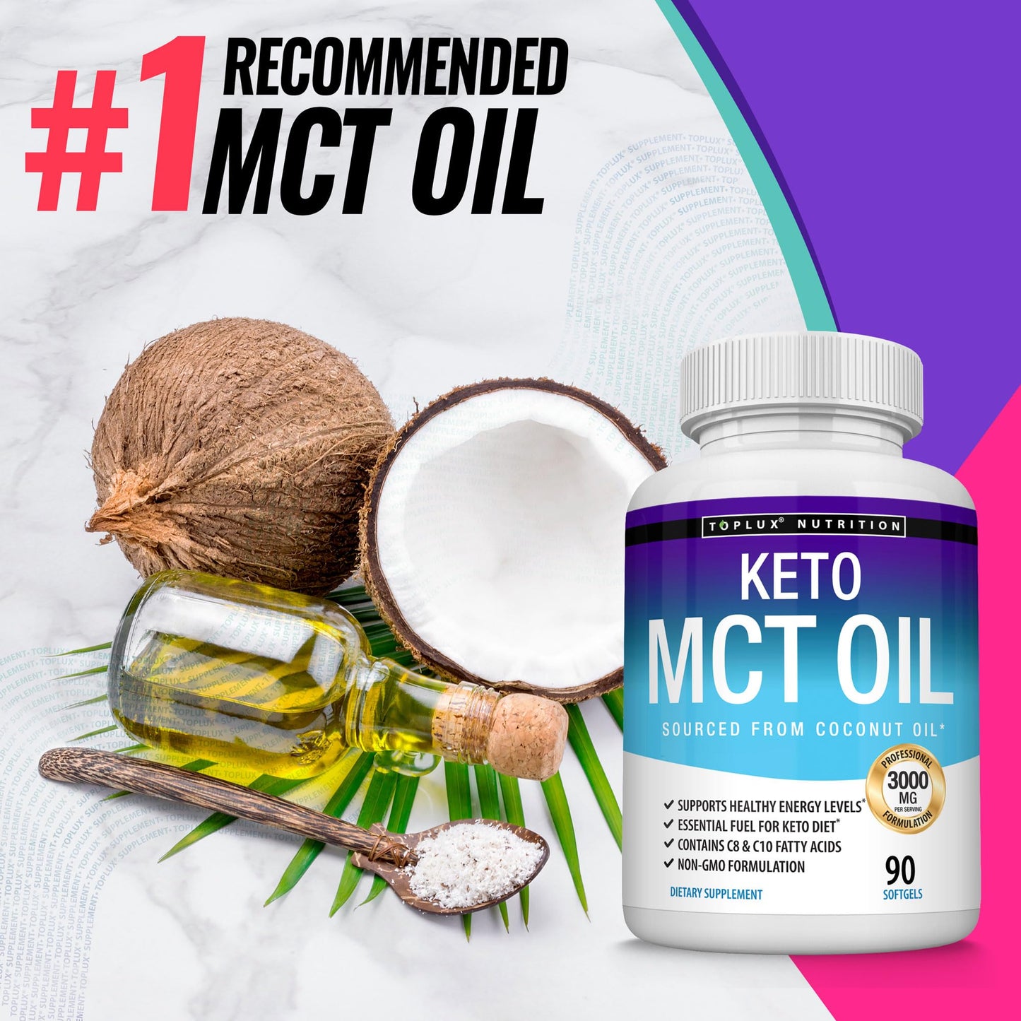 Toplux Keto MCT Oil Softgels 90 Count