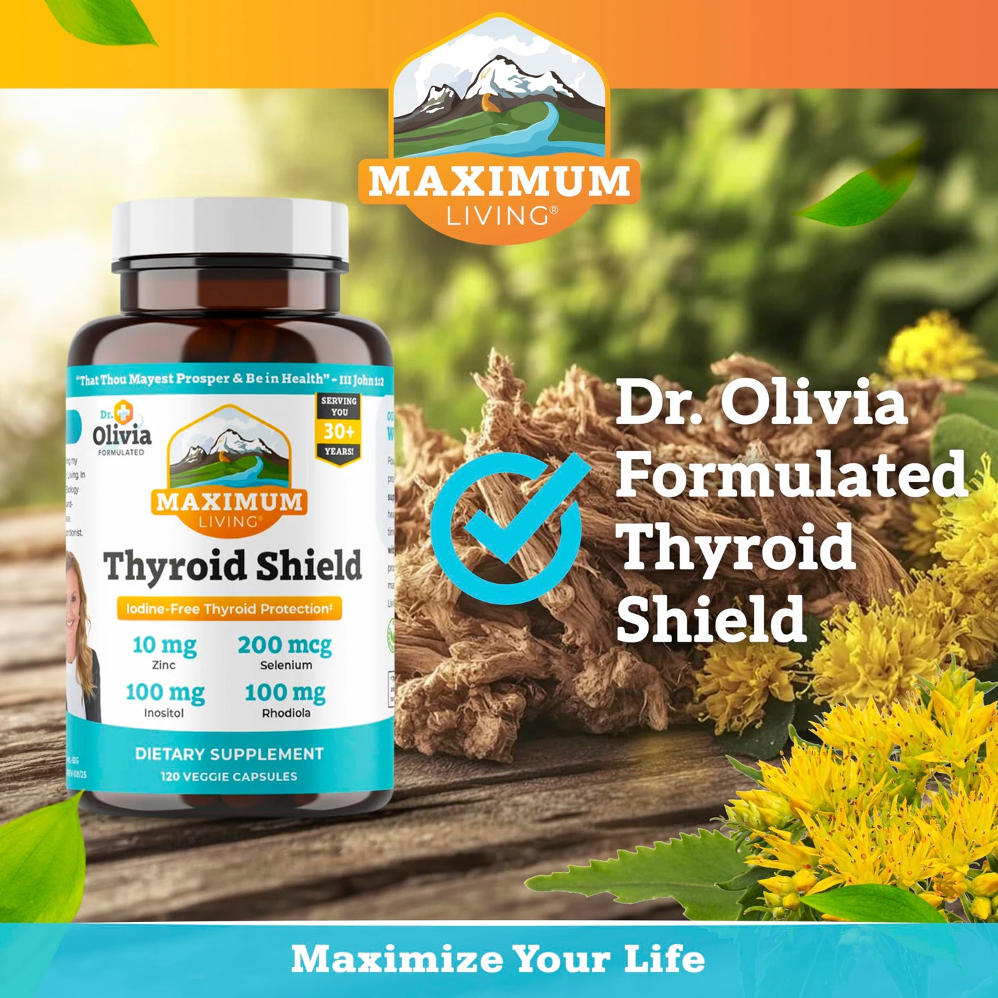 Maximum Living Thyroid Shield 120 Capsules