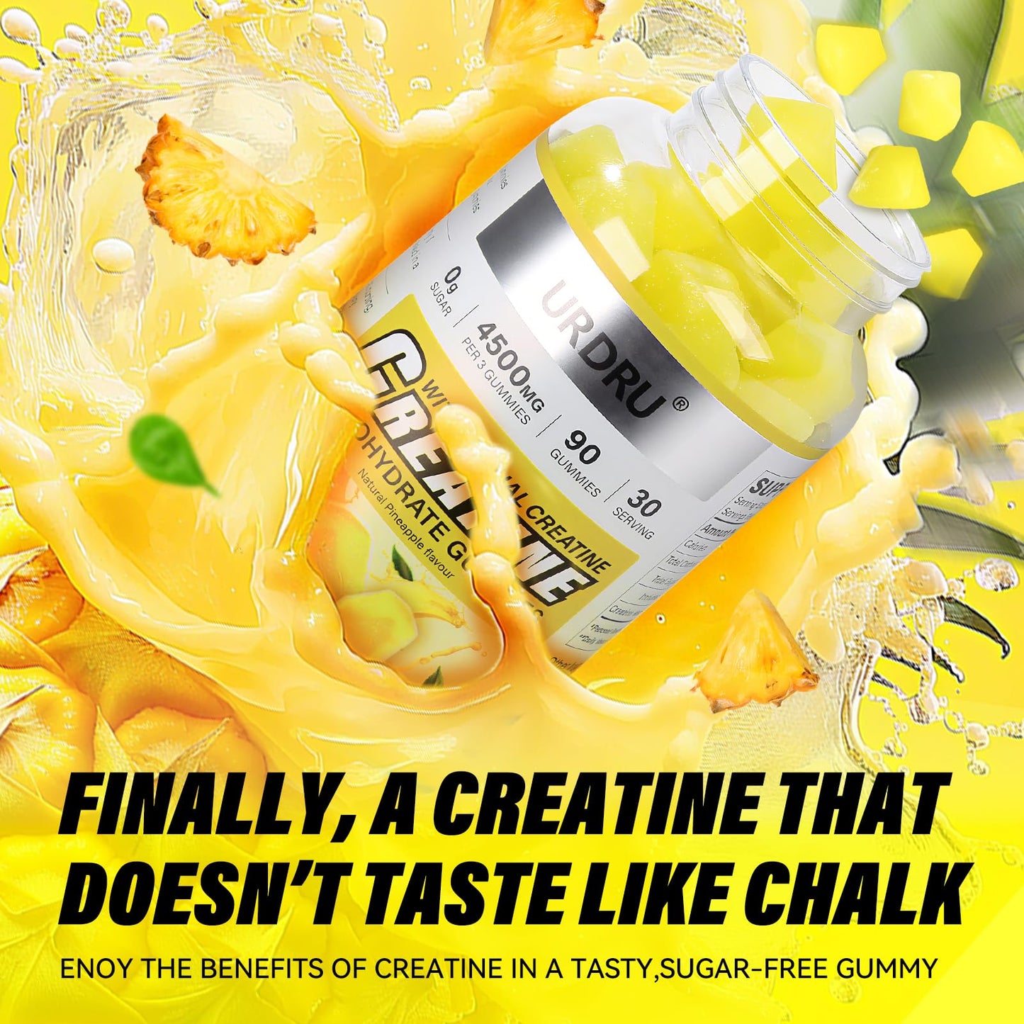 URDRU Creatine Gummies 90 Count (Pack of 2)
