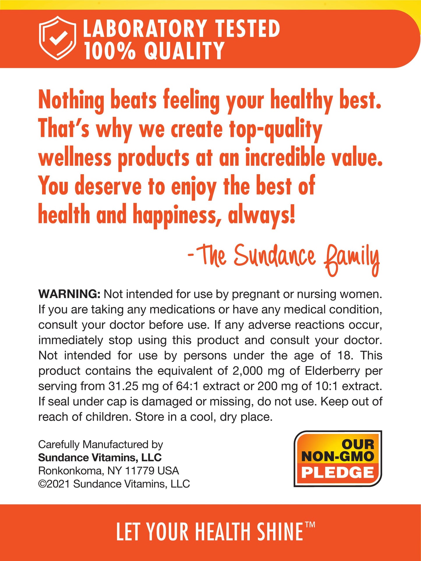 Sundance Sambucus Black Elderberry Capsules 100 Count