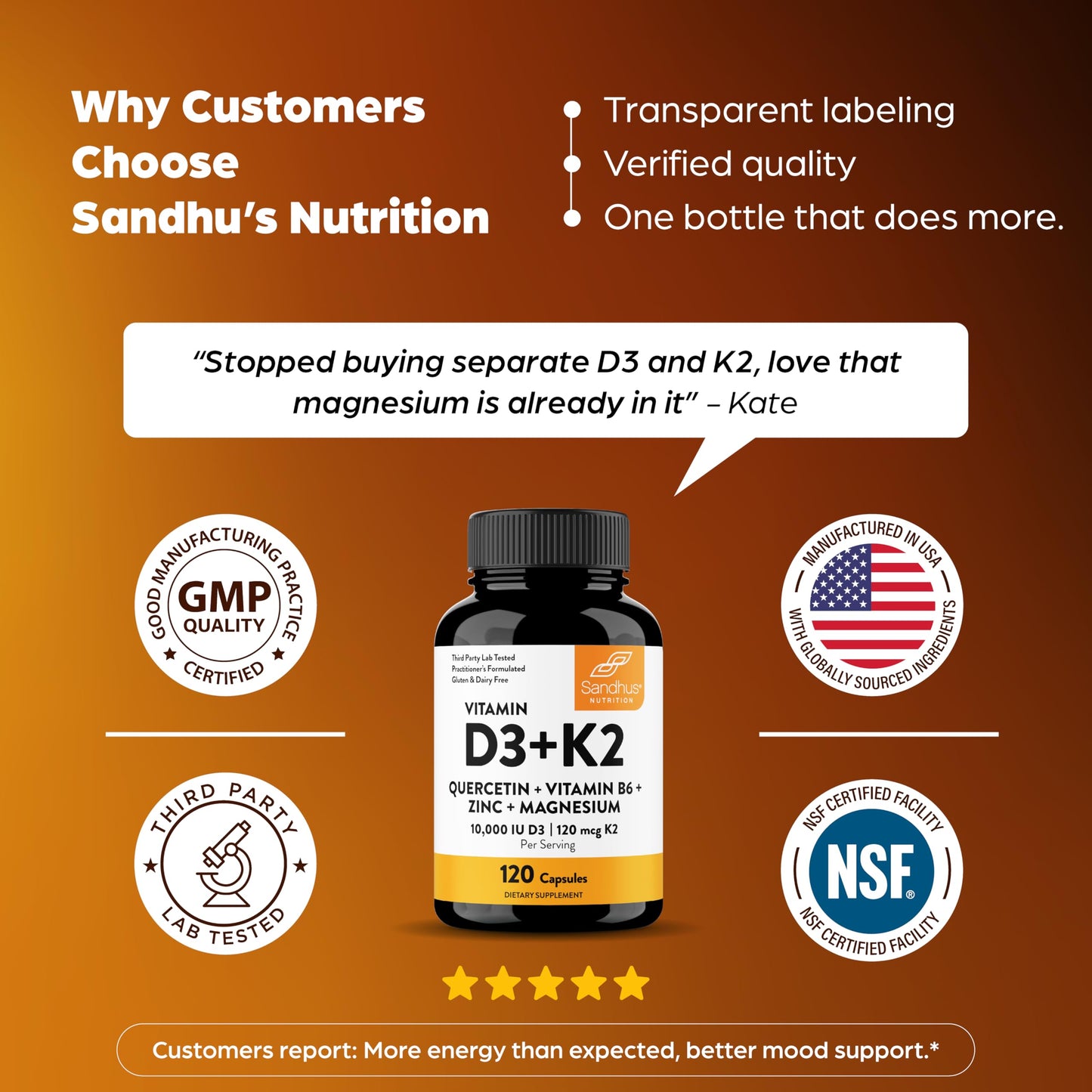 Sandhu's Vitamin D3 K2 Magnesium Capsule 360 Count