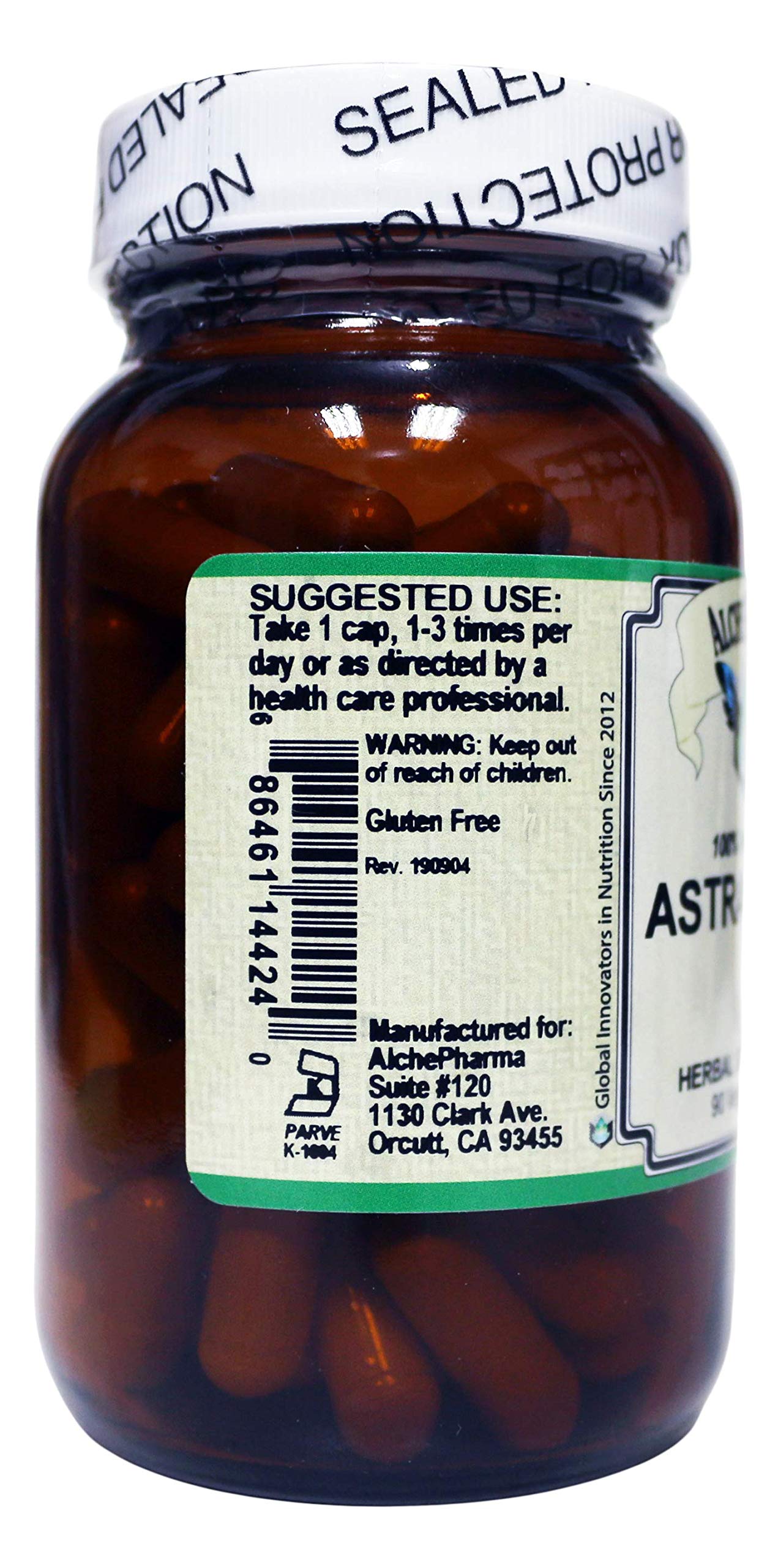 AlchePharma Astragalus Membranaceus Root Capsules, 90 Count