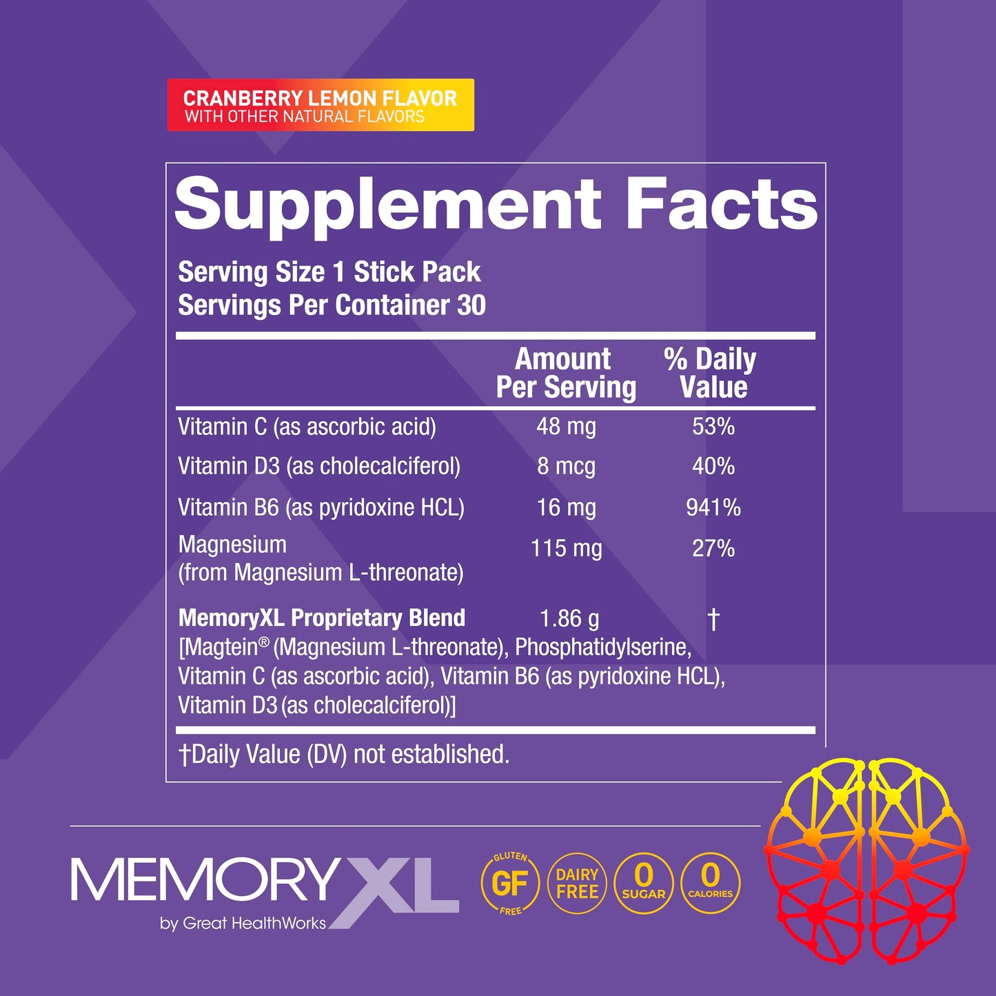 OmegaXL MemoryXL Brain Supplement for Memory & Focus Powder, 30