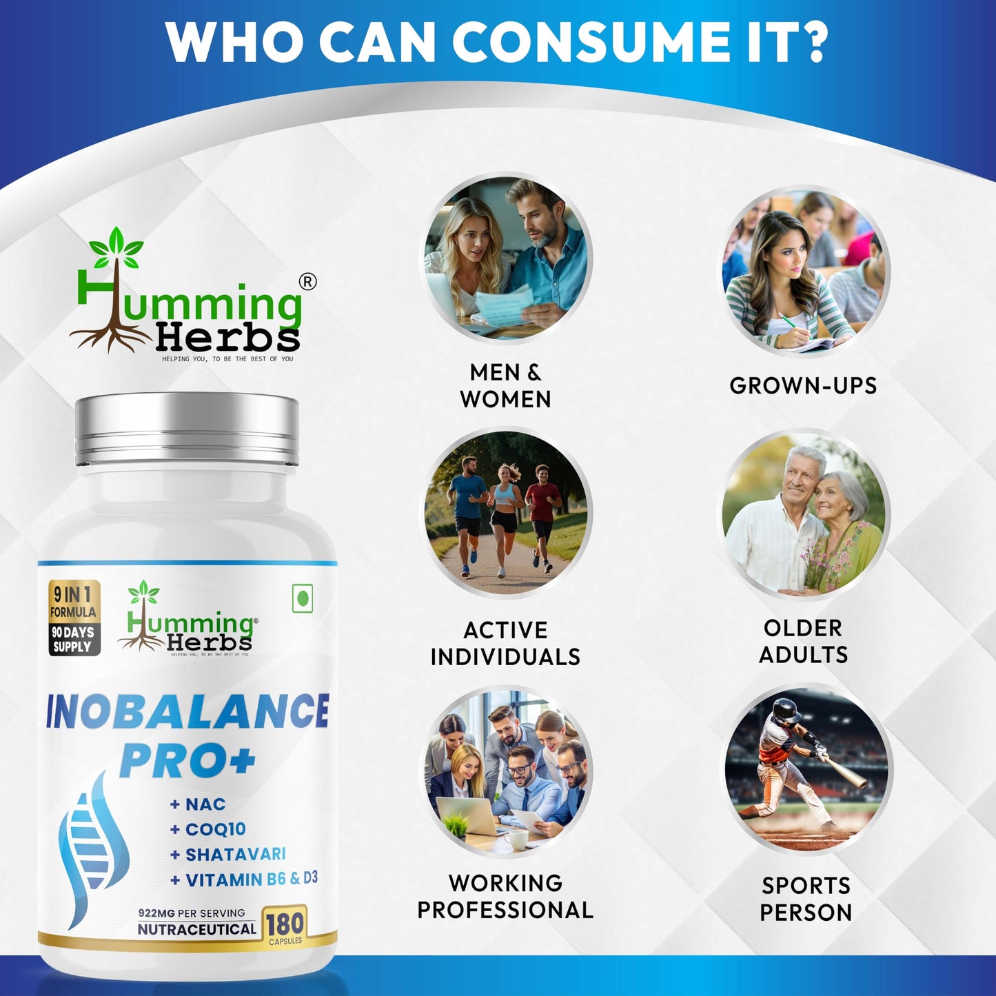 Humming Herbs Inobalance Pro+ 180 Veg Capsules
