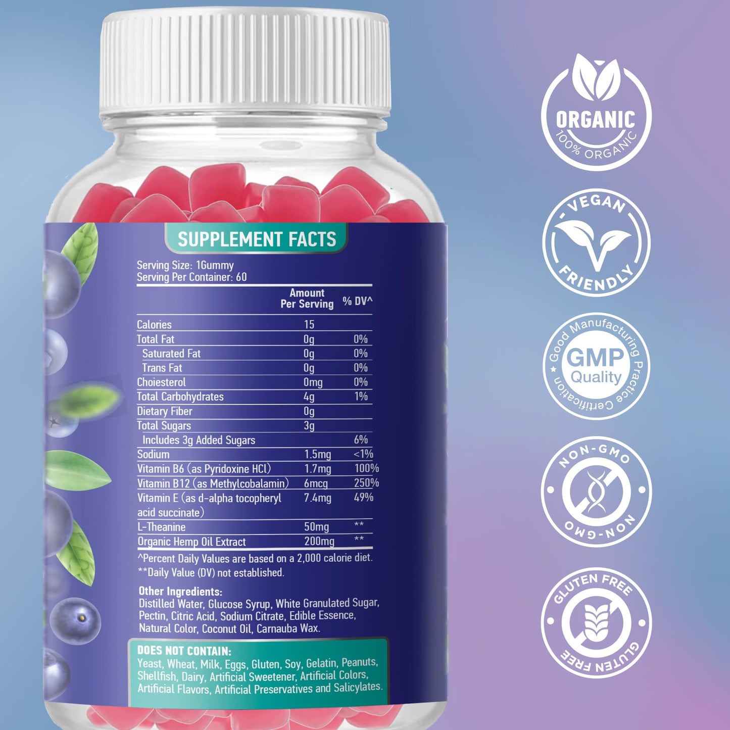 BionerLab Premium Organic Gummies 60 Count